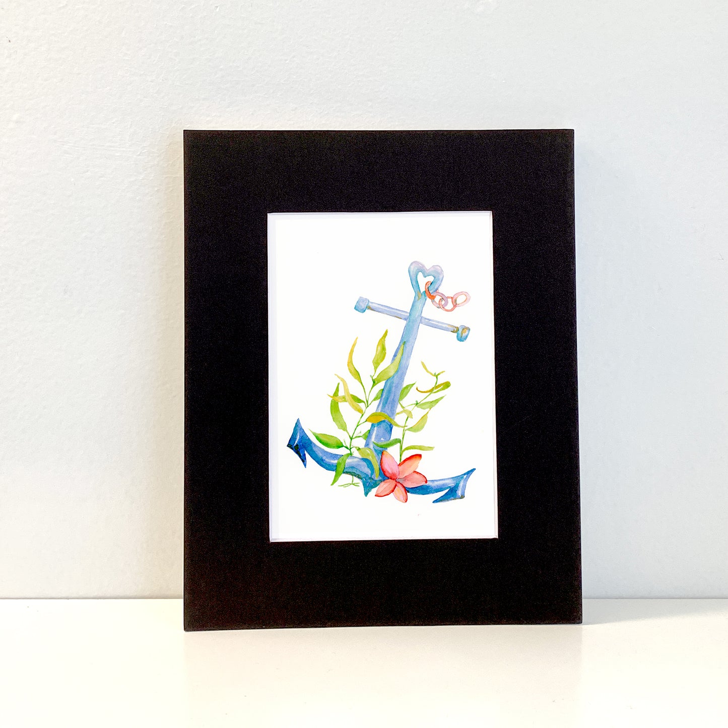 Anchor Original Painting Wall Art Print - Flamingo Shores - Original Art for Home Decor and Gifts