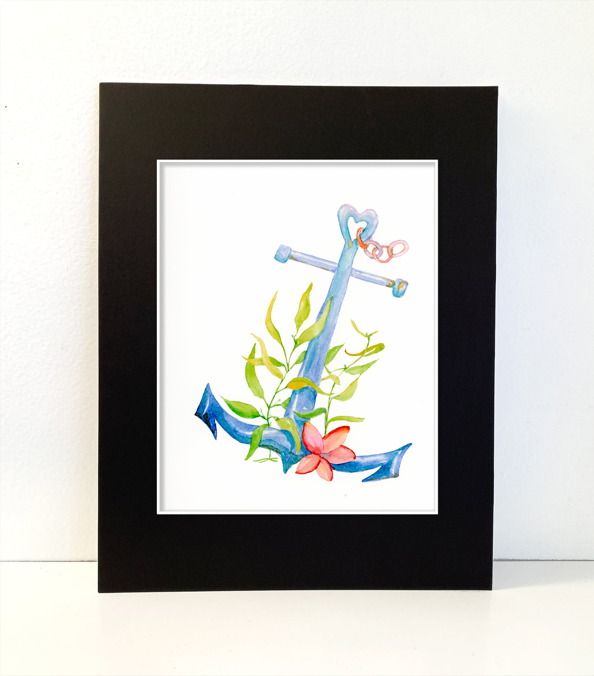 Anchor Original Painting Wall Art Print - Flamingo Shores - Original Art for Home Decor and Gifts