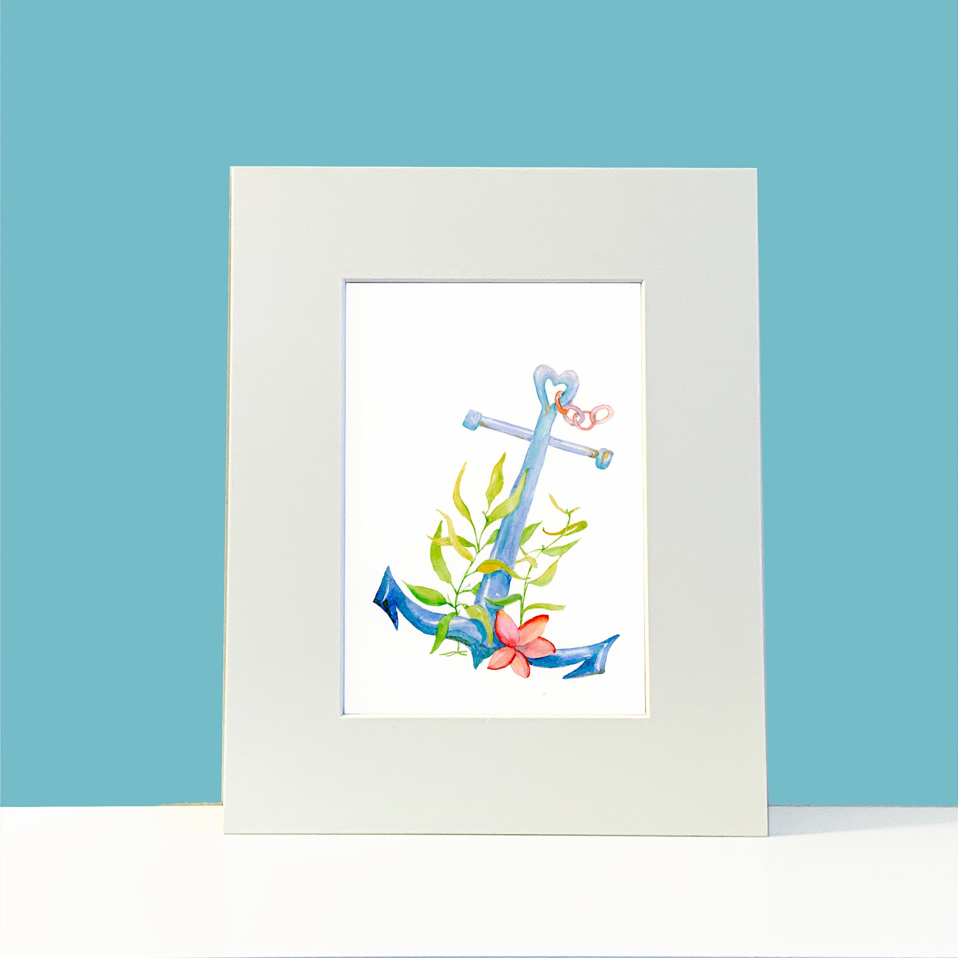 Anchor Original Painting Wall Art Print - Flamingo Shores - Original Art for Home Decor and Gifts
