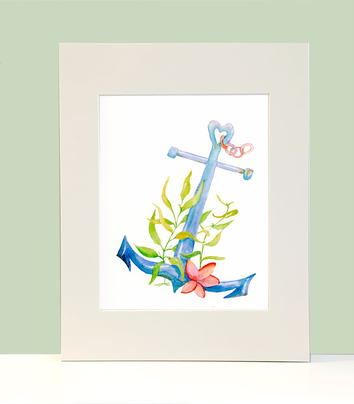 Anchor Original Painting Wall Art Print - Flamingo Shores - Original Art for Home Decor and Gifts
