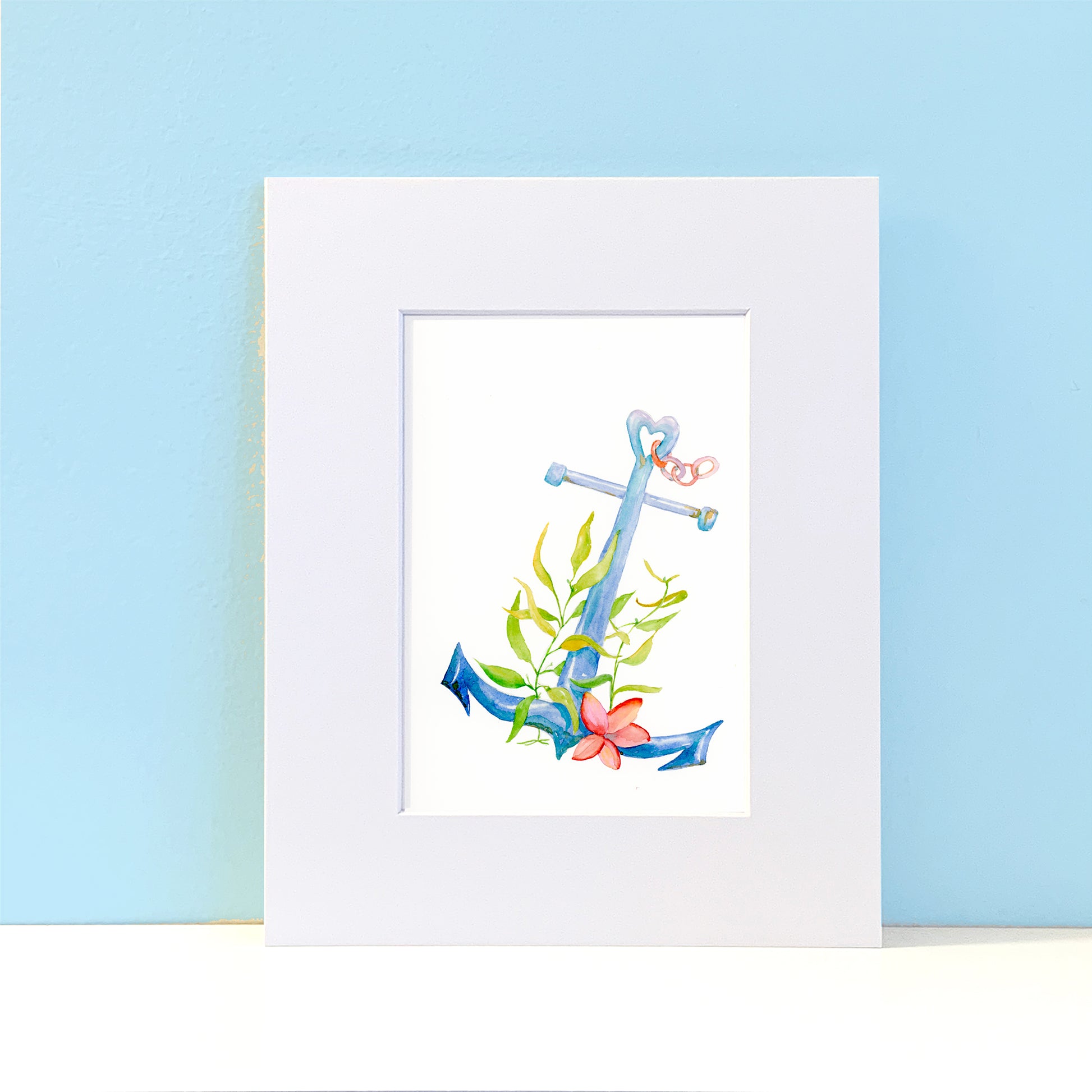 Anchor Original Painting Wall Art Print - Flamingo Shores - Original Art for Home Decor and Gifts