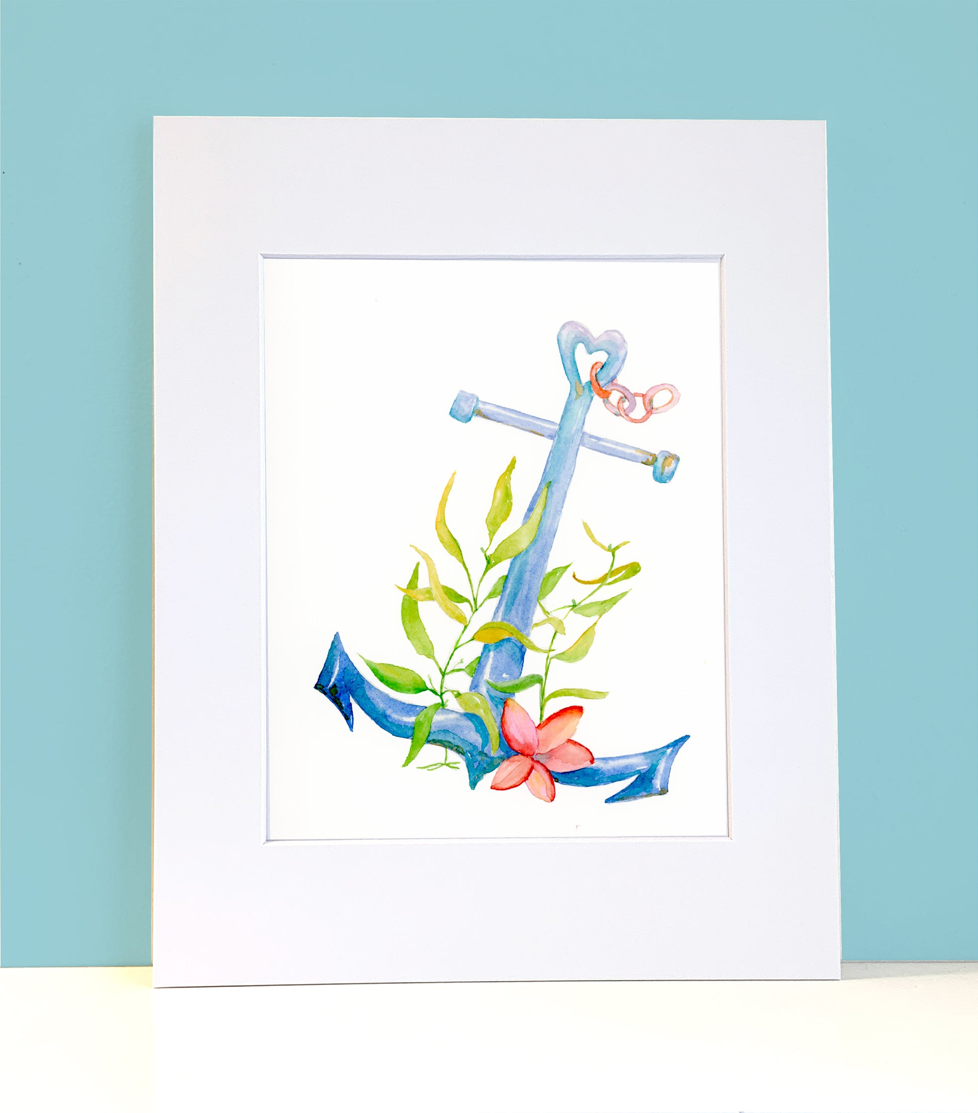 Anchor Original Painting Wall Art Print - Flamingo Shores - Original Art for Home Decor and Gifts