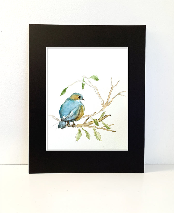Bluebird Original Painting Wall Art Print - Flamingo Shores - Original Art for Home Decor and Gifts