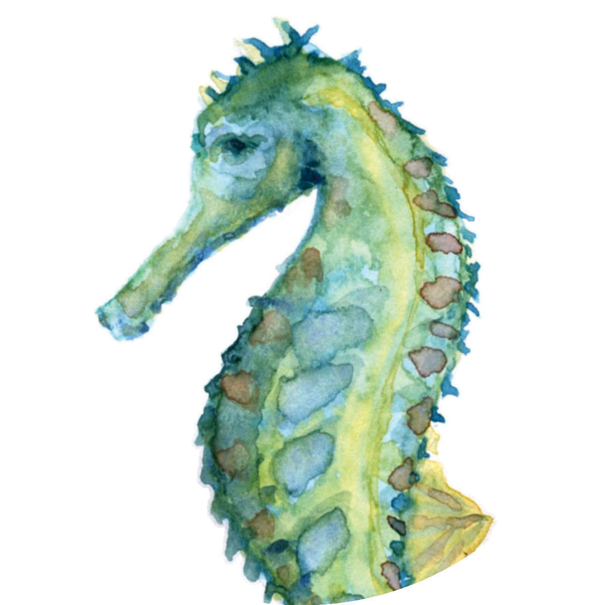 Blue Seahorse Watercolor Print Art - Flamingo Shores - Original Art for Home Decor and Gifts