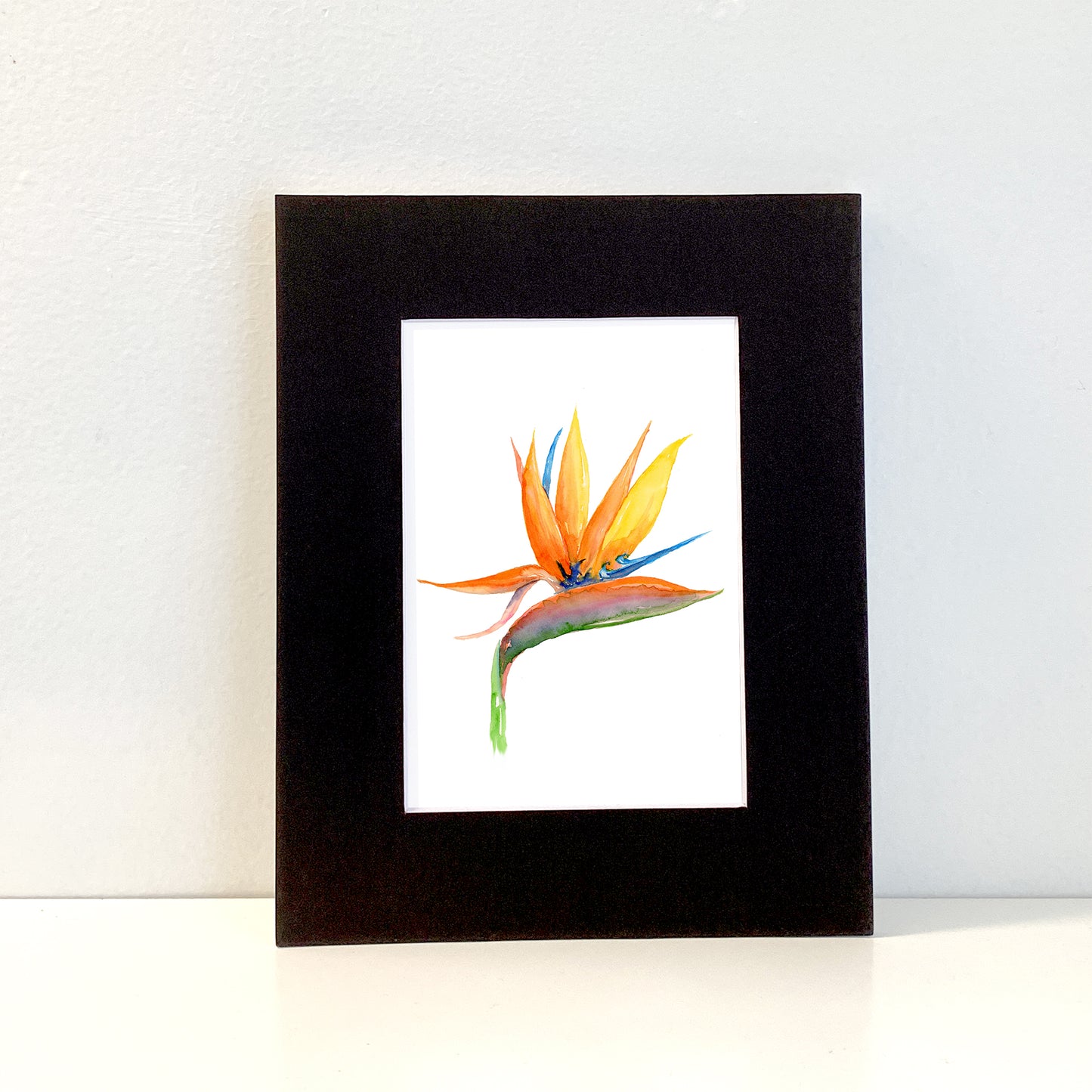 Tropical Flower Bird of Paradise Watercolor Wall Art. Home Decor. Nature Art. Bird Lover Gift. - Flamingo Shores - Original Art for Home Decor and Gifts
