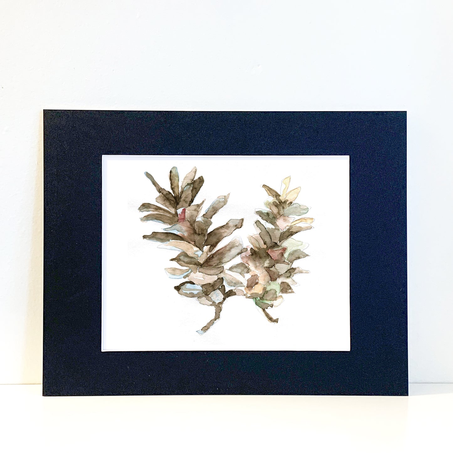 Pine Cone Watercolor Print Art - Flamingo Shores - Original Art for Home Decor and Gifts
