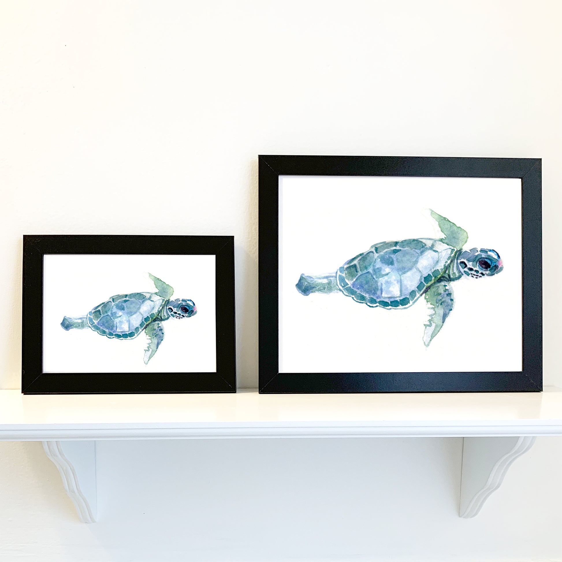 Baby Sea Turtle - Flamingo Shores - Original Art for Home Decor and Gifts