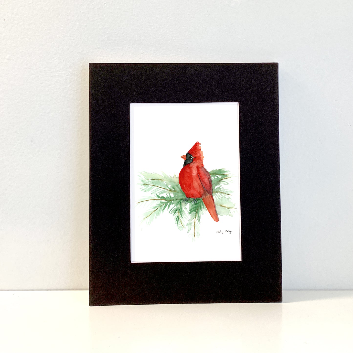 Red Cardinal Original Painting Wall Art Print - Flamingo Shores - Original Art for Home Decor and Gifts