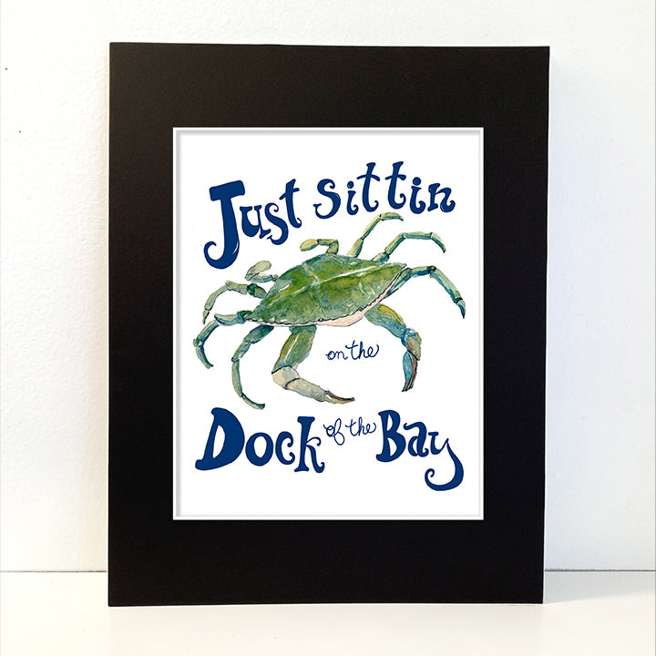 Sittin' on the Dock of the Bay Watercolor Print Art - Flamingo Shores - Original Art for Home Decor and Gifts