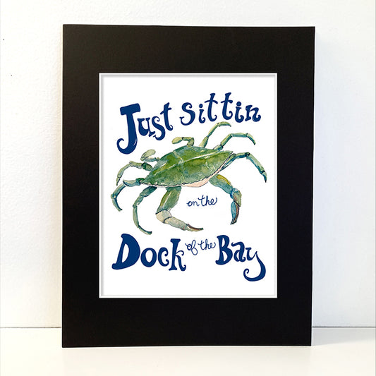 Sittin' on the Dock of the Bay Watercolor Print Art - Flamingo Shores - Original Art for Home Decor and Gifts