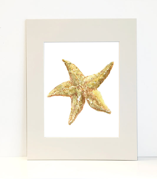 Starfish Watercolor Art Prints - Flamingo Shores - Original Art for Home Decor and Gifts