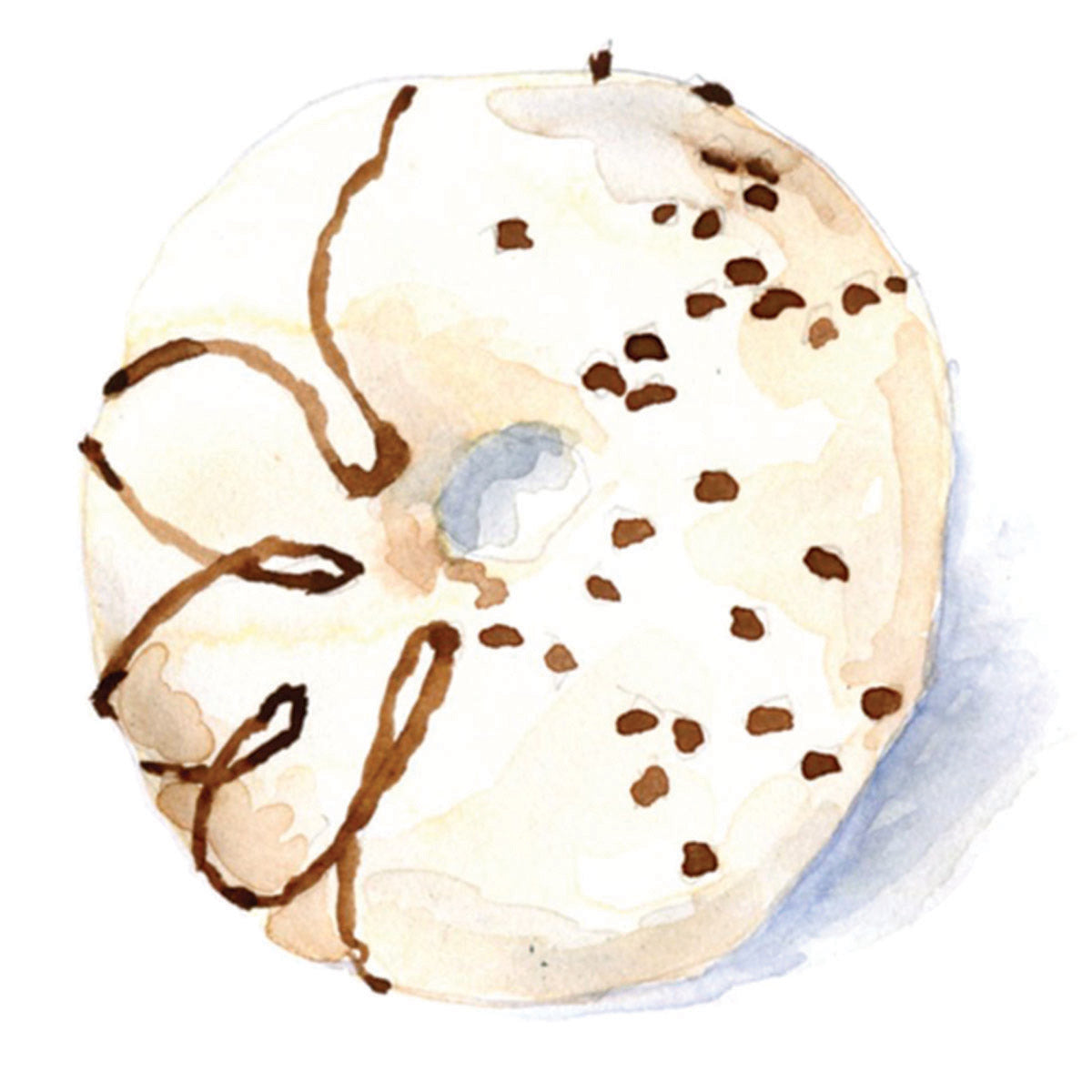 Donuts Watercolor Print Art - Flamingo Shores - Original Art for Home Decor and Gifts