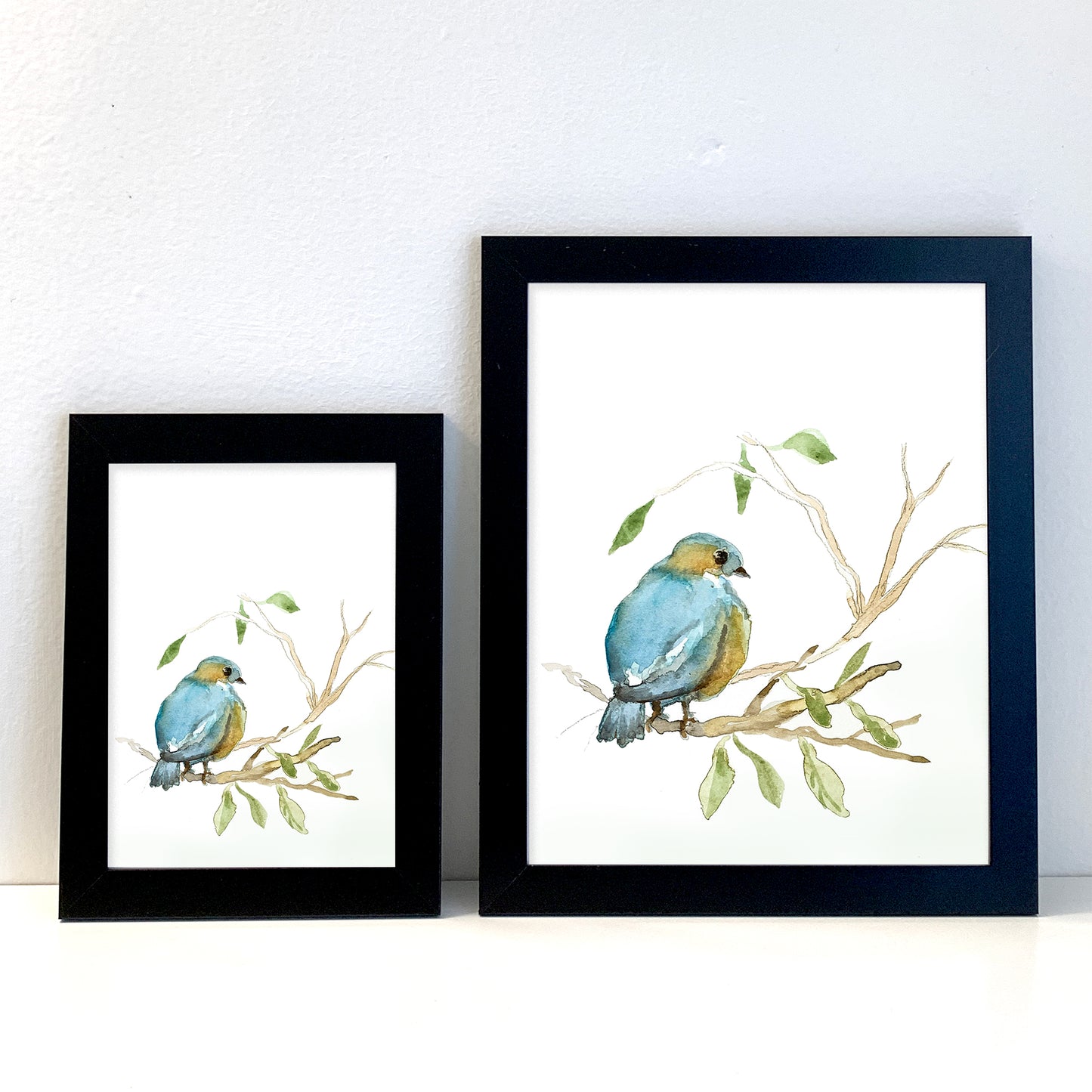 Bluebird Original Painting Wall Art Print - Flamingo Shores - Original Art for Home Decor and Gifts