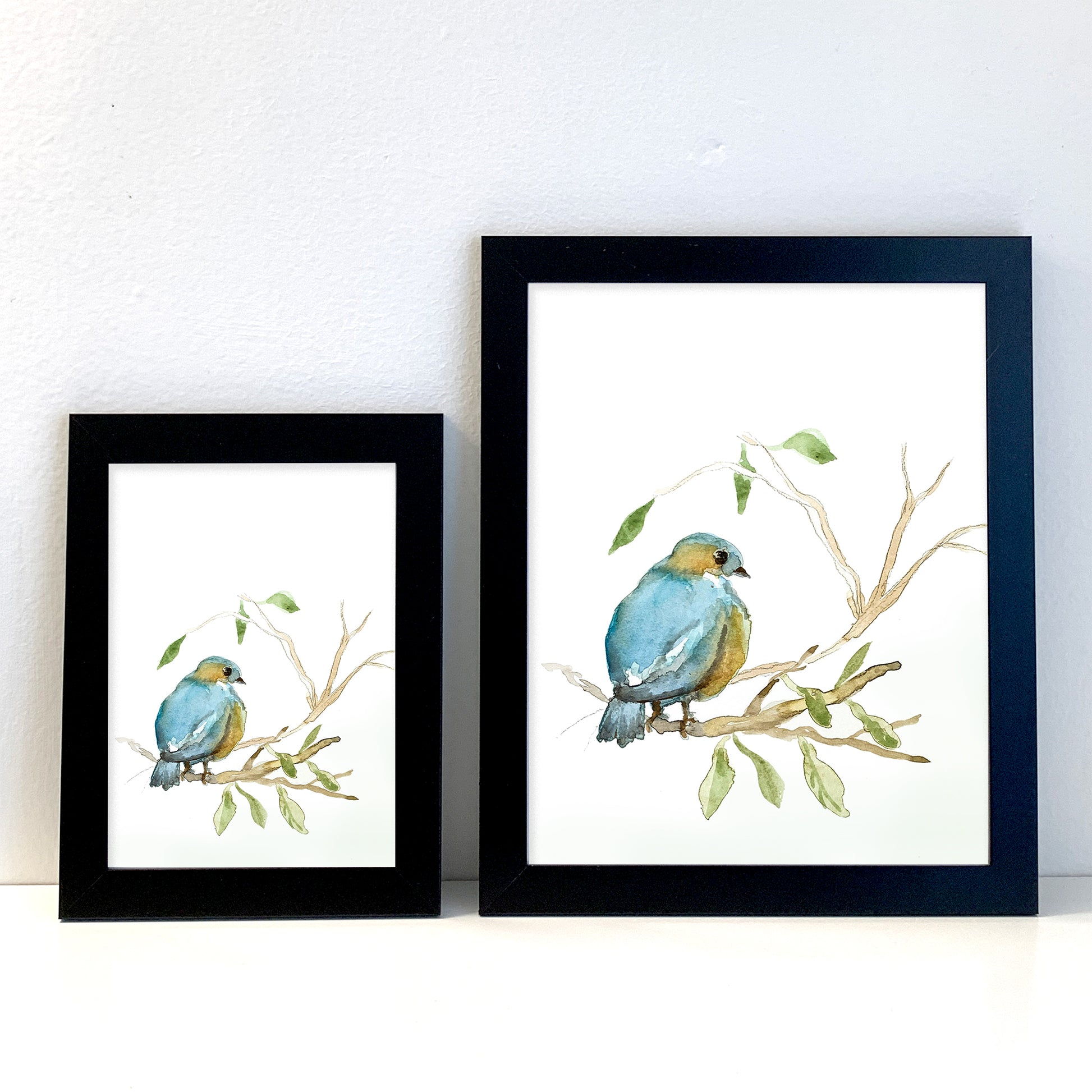 Bluebird Original Painting Wall Art Print - Flamingo Shores - Original Art for Home Decor and Gifts