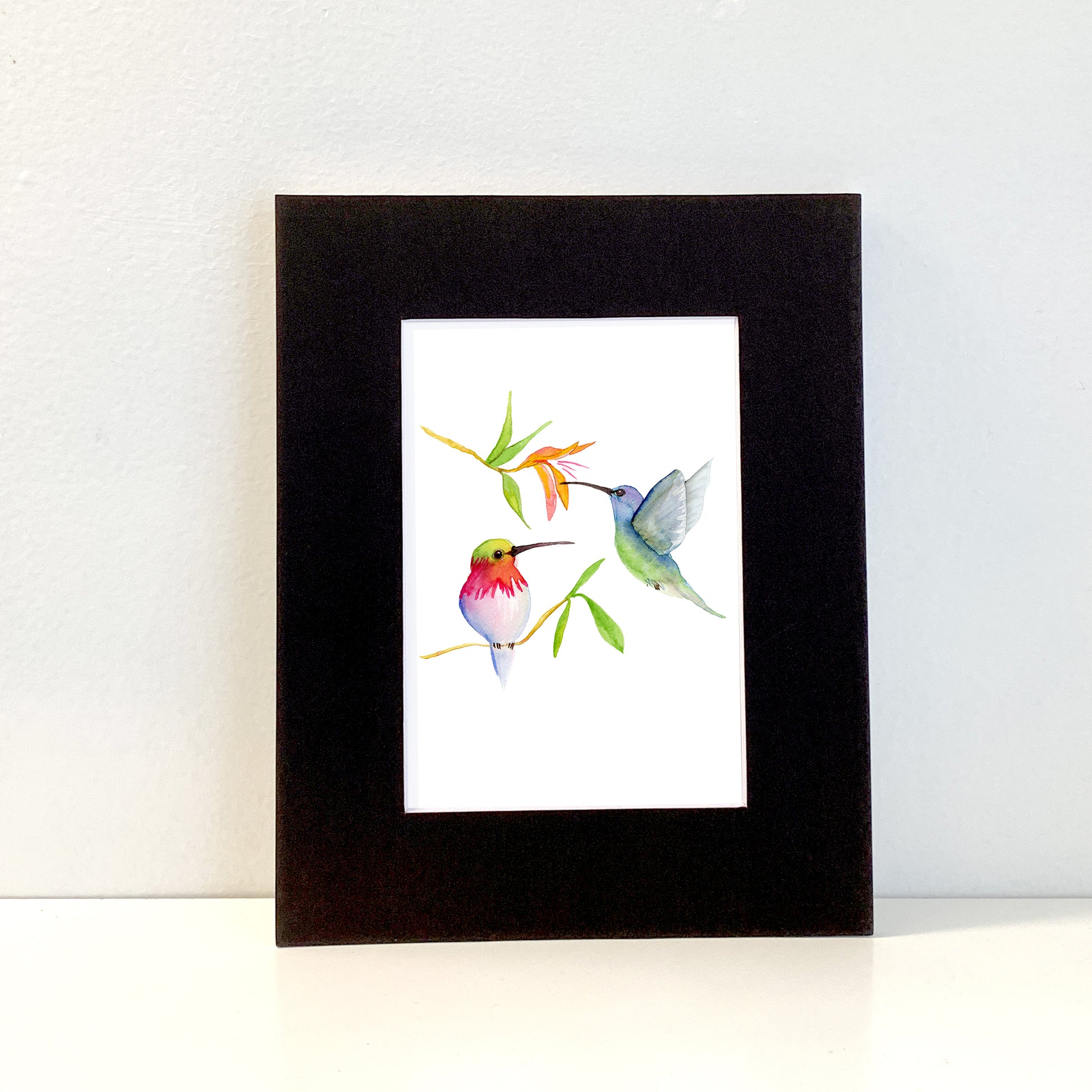 Hummingbirds Original Painting Wall Art Print - Flamingo Shores - Original Art for Home Decor and Gifts