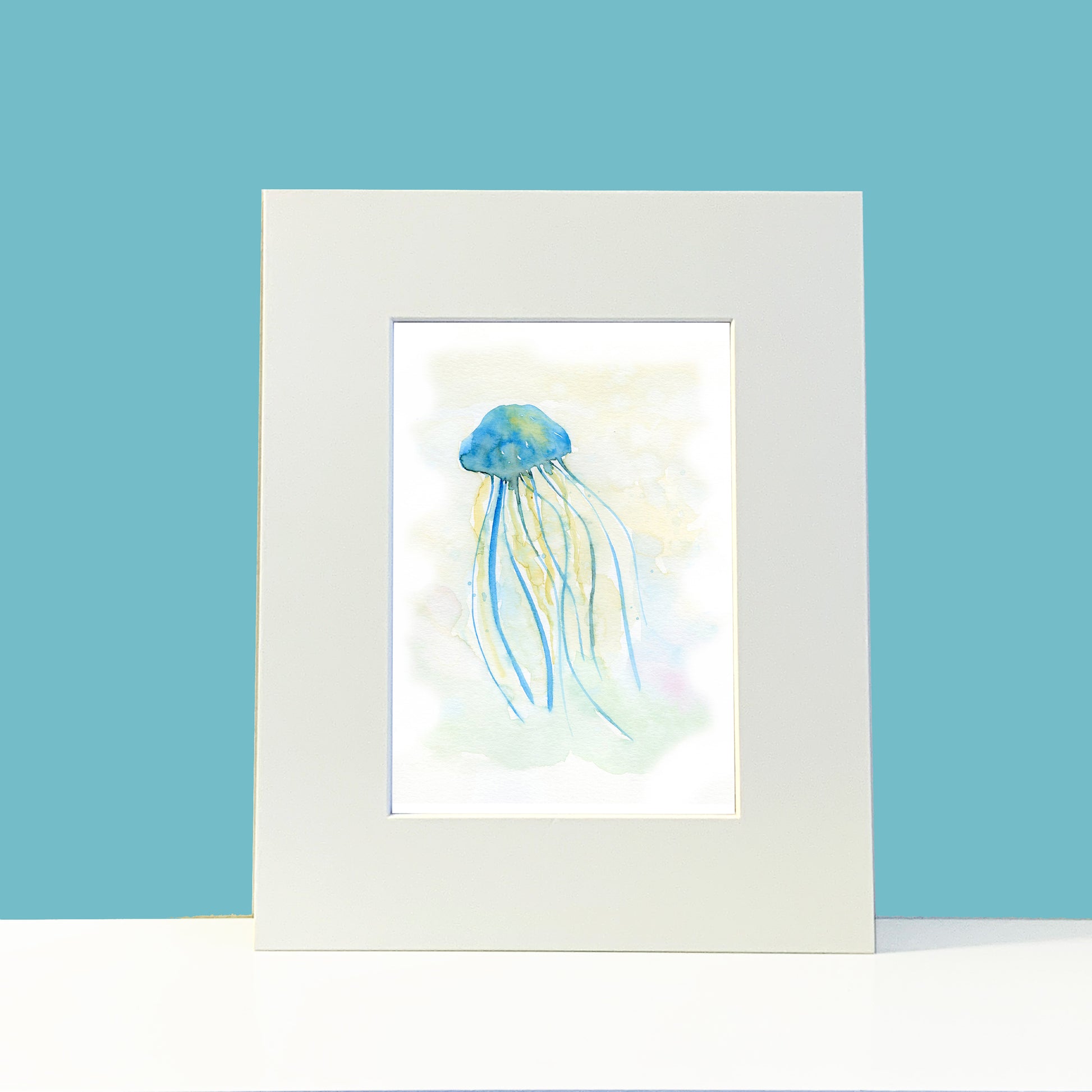 Jellyfish Watercolor Print Art - Flamingo Shores - Original Art for Home Decor and Gifts