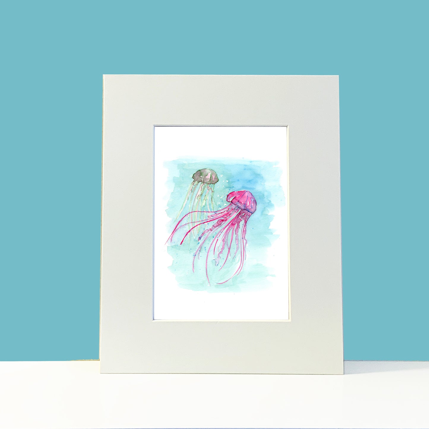 Jellyfish Group Watercolor Print Art - Flamingo Shores - Original Art for Home Decor and Gifts
