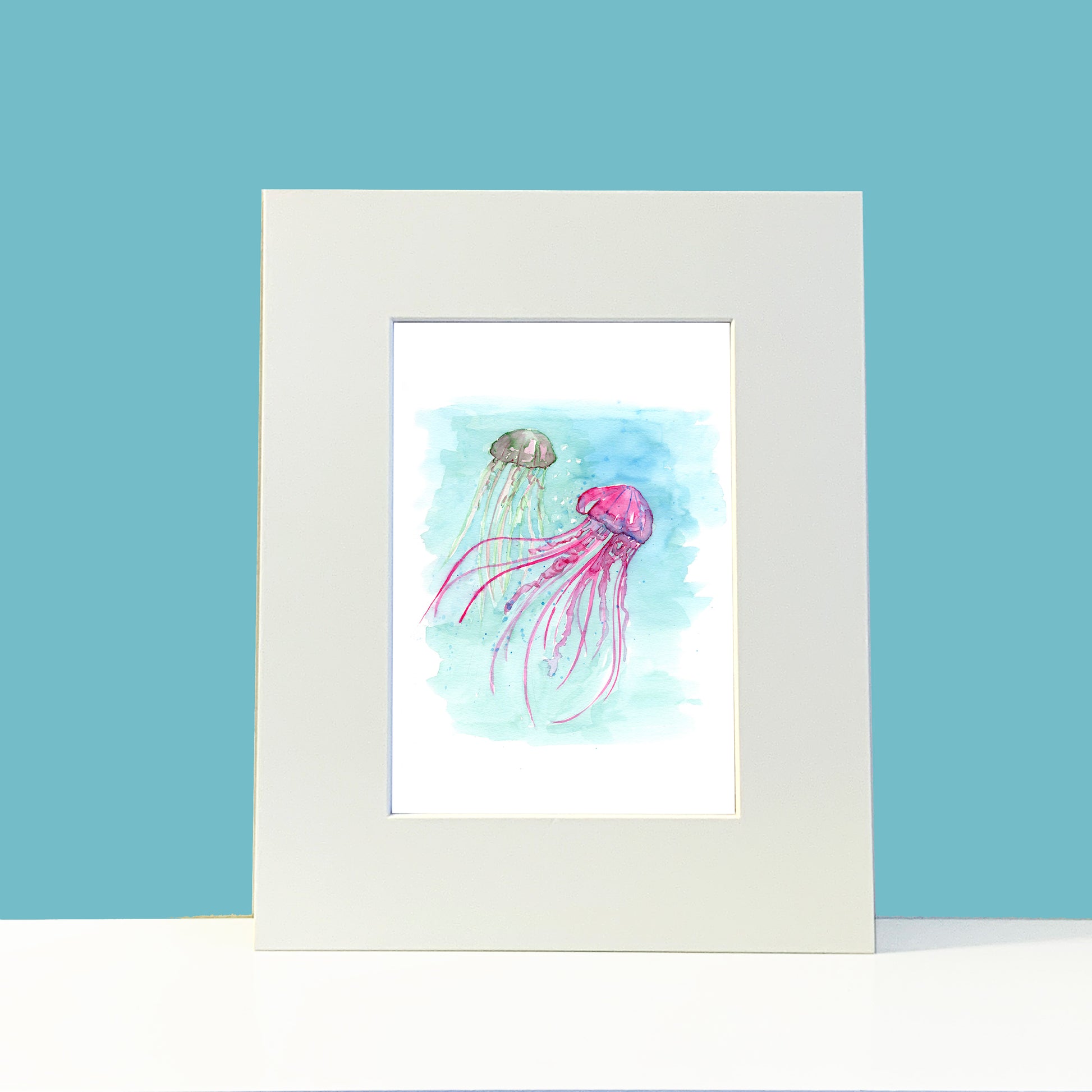 Jellyfish Group Watercolor Print Art - Flamingo Shores - Original Art for Home Decor and Gifts