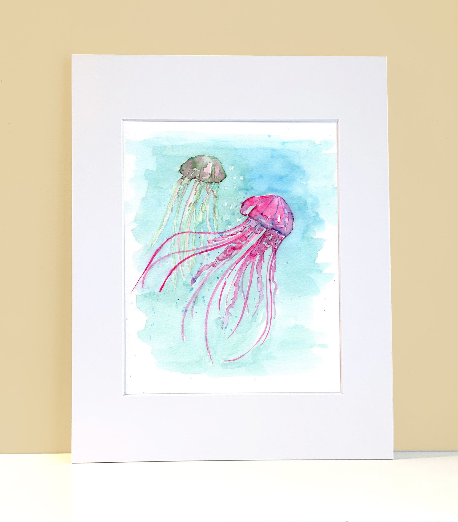 Jellyfish Group Watercolor Print Art - Flamingo Shores - Original Art for Home Decor and Gifts