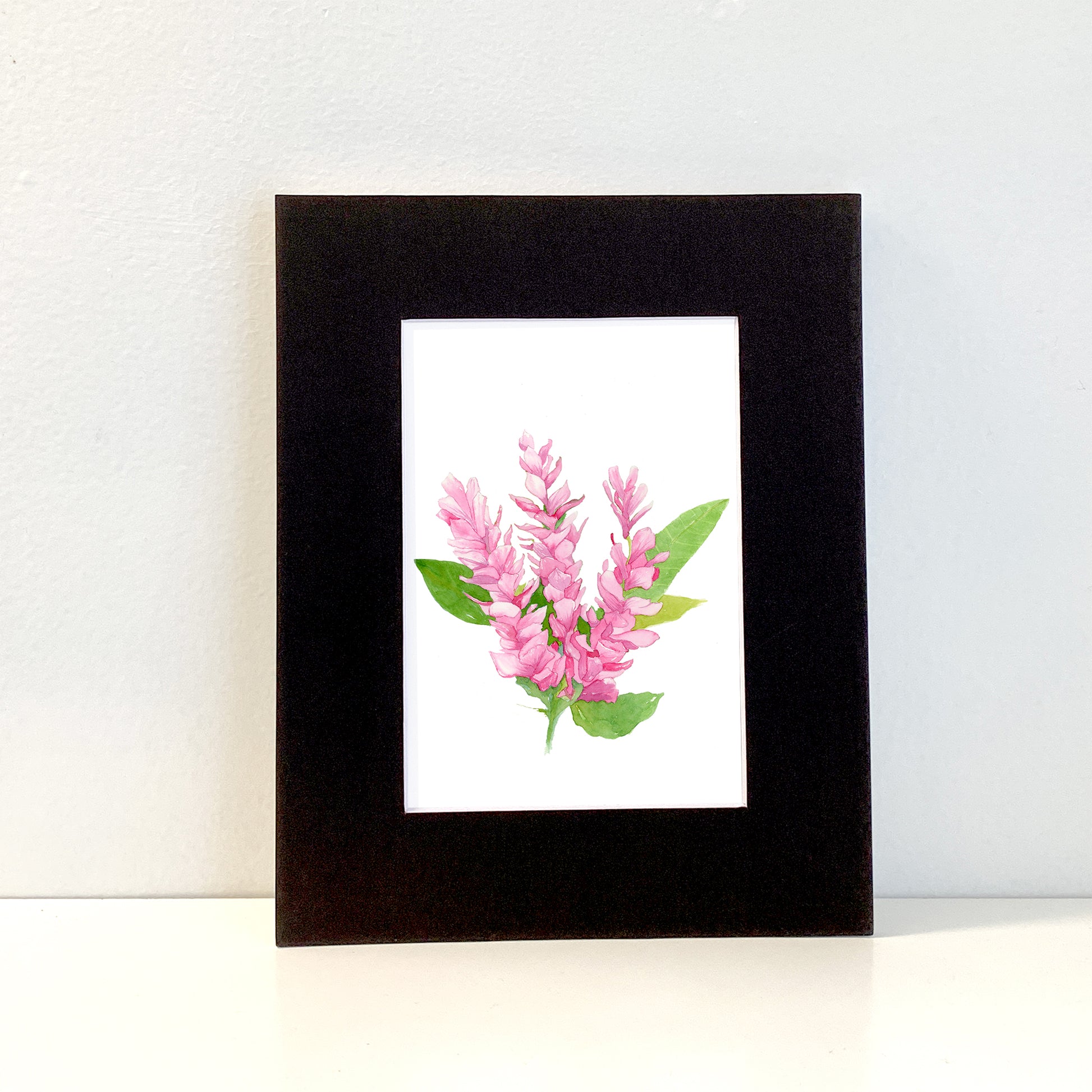 Hawaiian Pink Ginger Flower Painting. Tropical Beach Home Decor. Nature Art. - Flamingo Shores - Original Art for Home Decor and Gifts