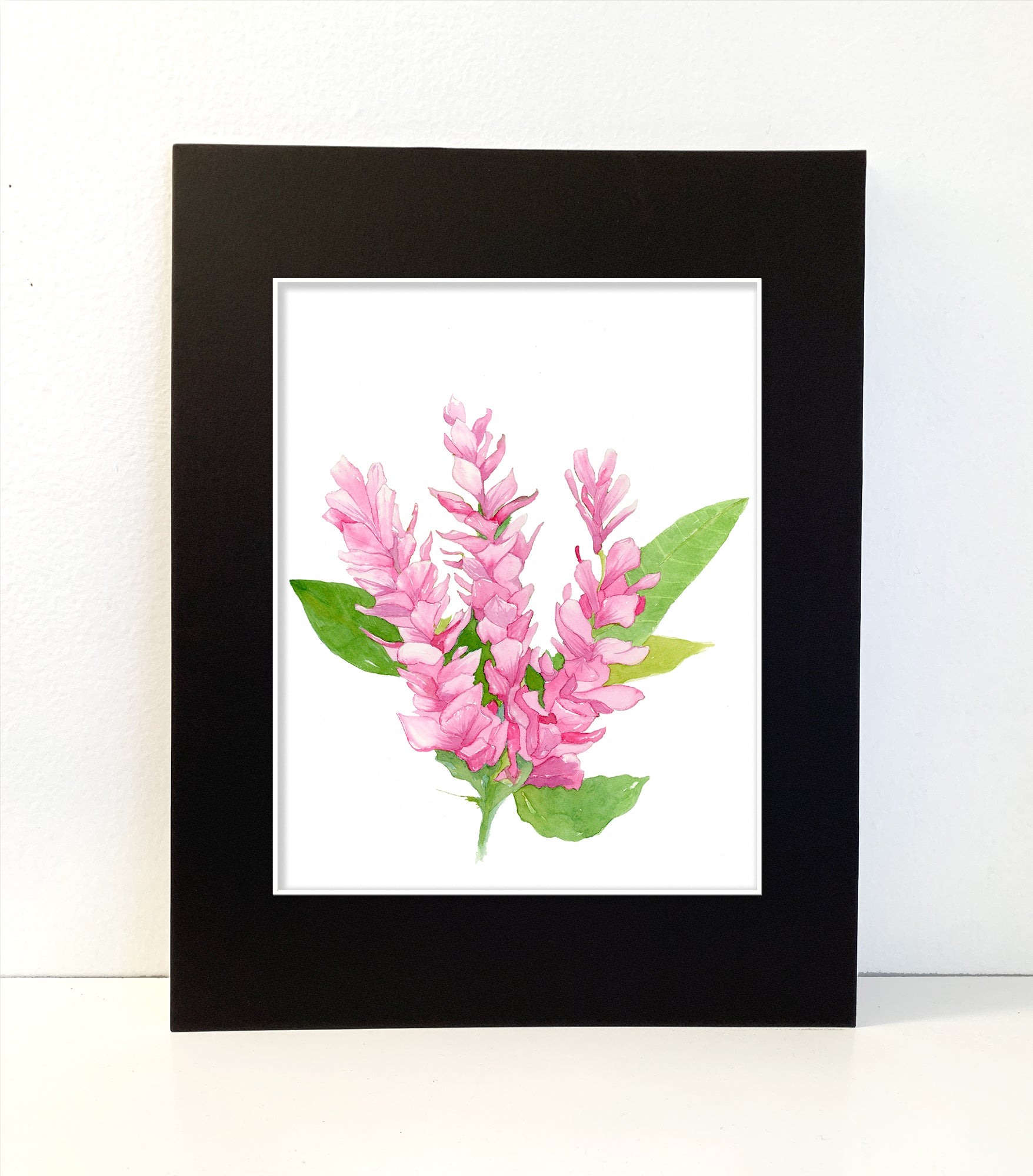 Hawaiian Pink Ginger Flower Painting. Tropical Beach Home Decor. Nature Art. - Flamingo Shores - Original Art for Home Decor and Gifts