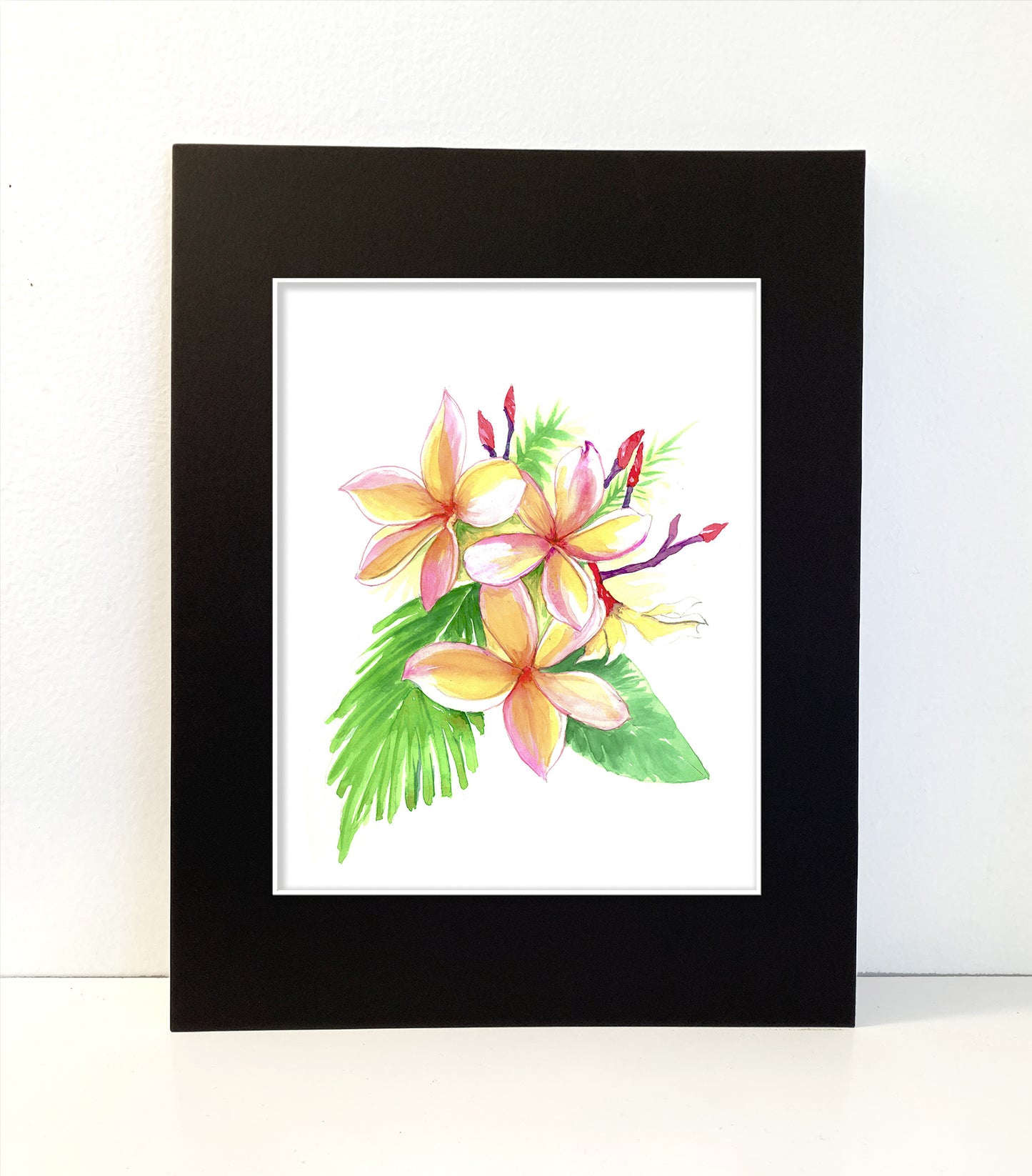Plumeria Tropical Flower Painting Wall Art for your home - Flamingo Shores - Original Art for Home Decor and Gifts