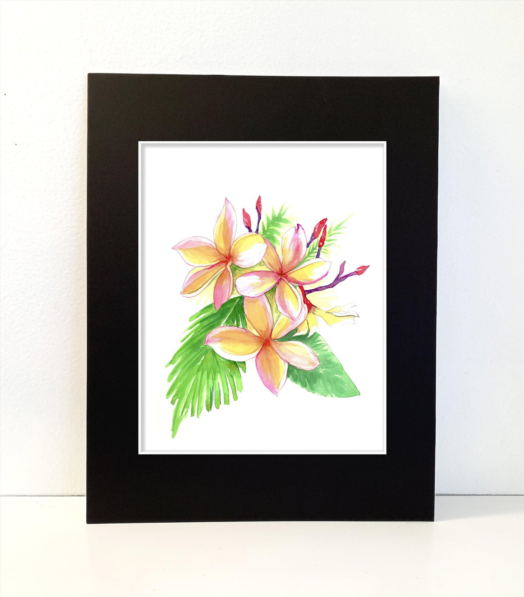 Plumeria Tropical Flower Painting Wall Art for your home - Flamingo Shores - Original Art for Home Decor and Gifts
