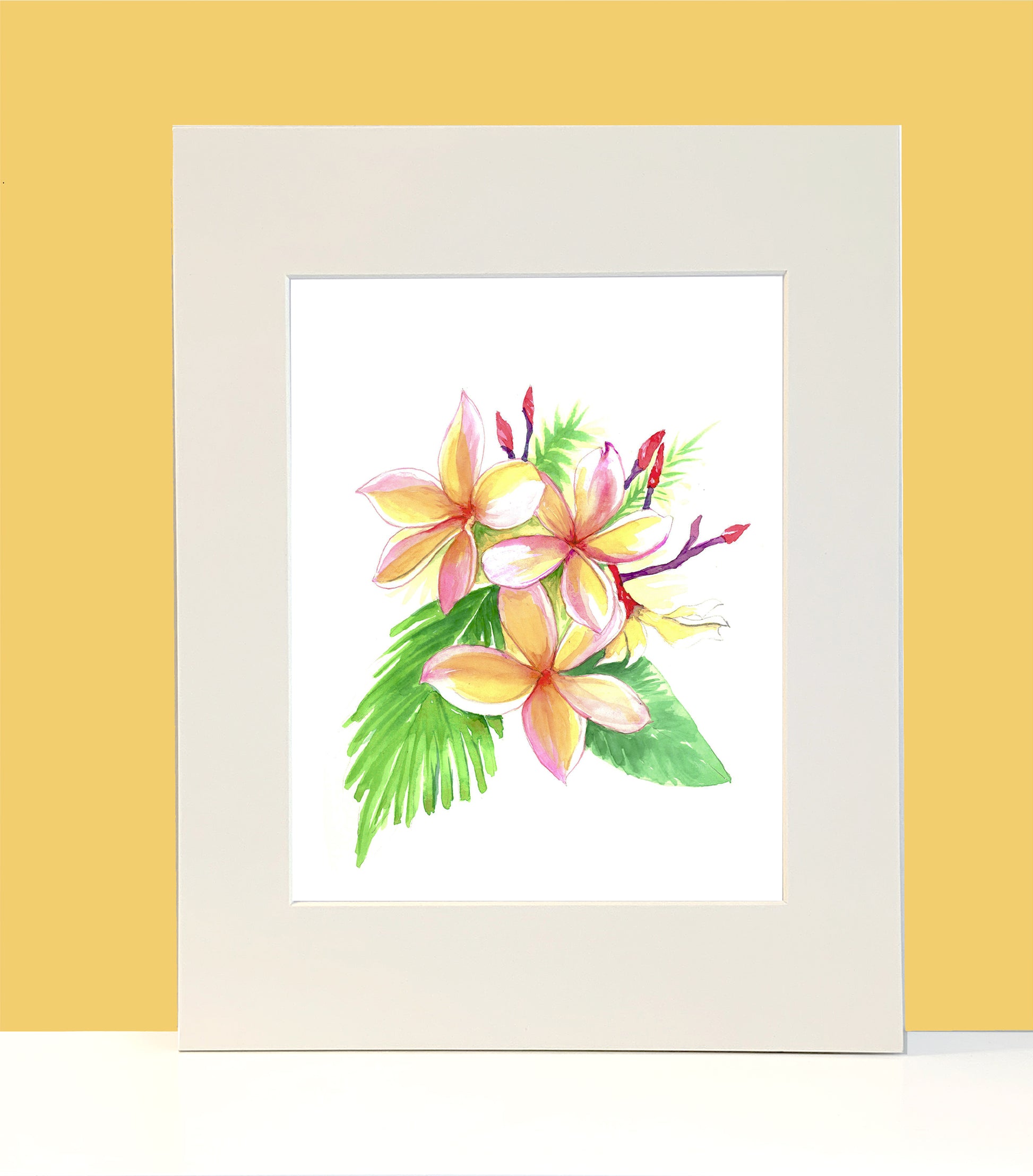 Plumeria Tropical Flower Painting Wall Art for your home - Flamingo Shores - Original Art for Home Decor and Gifts
