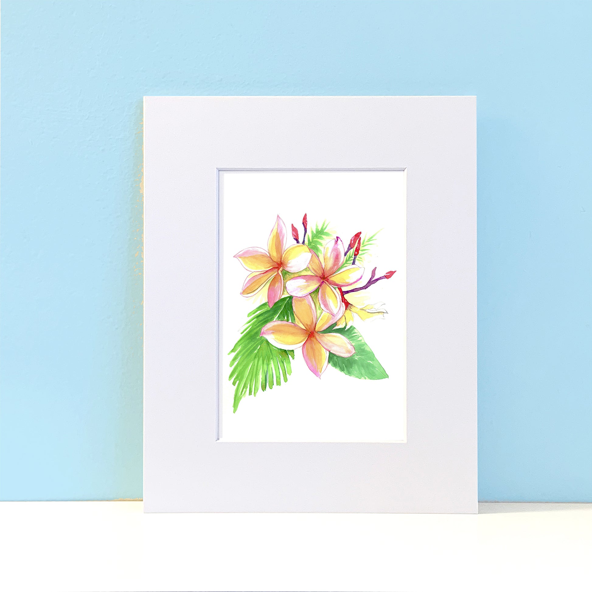 Plumeria Tropical Flower Painting Wall Art for your home - Flamingo Shores - Original Art for Home Decor and Gifts
