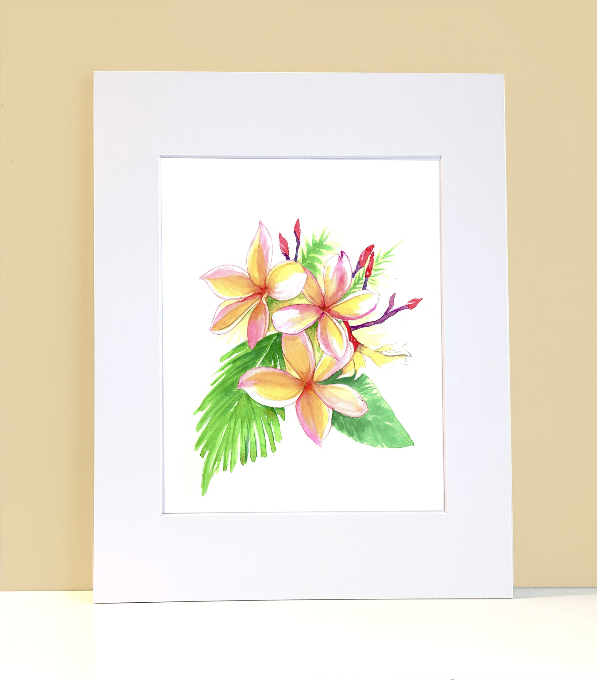 Plumeria Tropical Flower Painting Wall Art for your home - Flamingo Shores - Original Art for Home Decor and Gifts