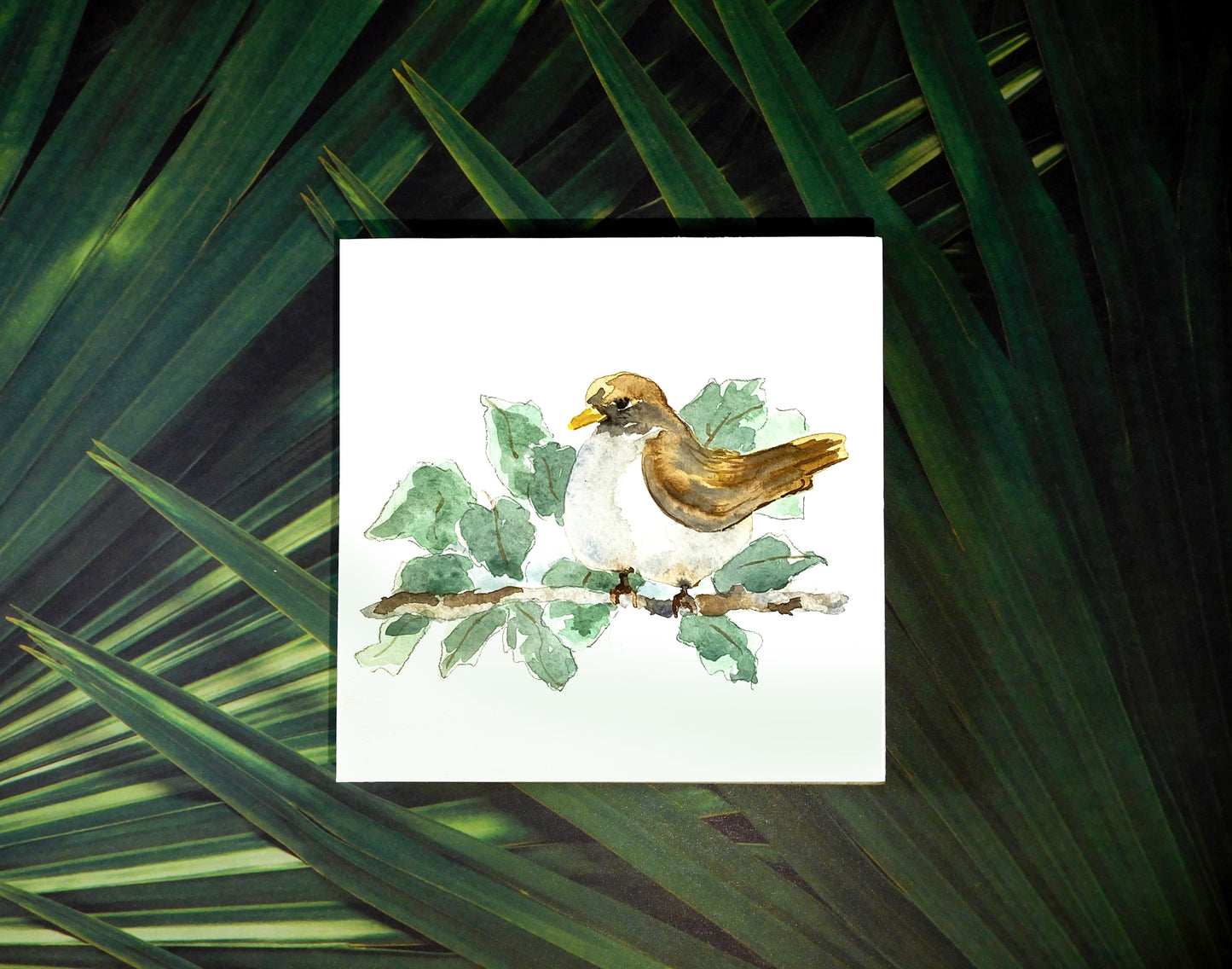 Watercolor Prints on 5 x 5 Wood Block - Flamingo Shores - Original Art for Home Decor and Gifts