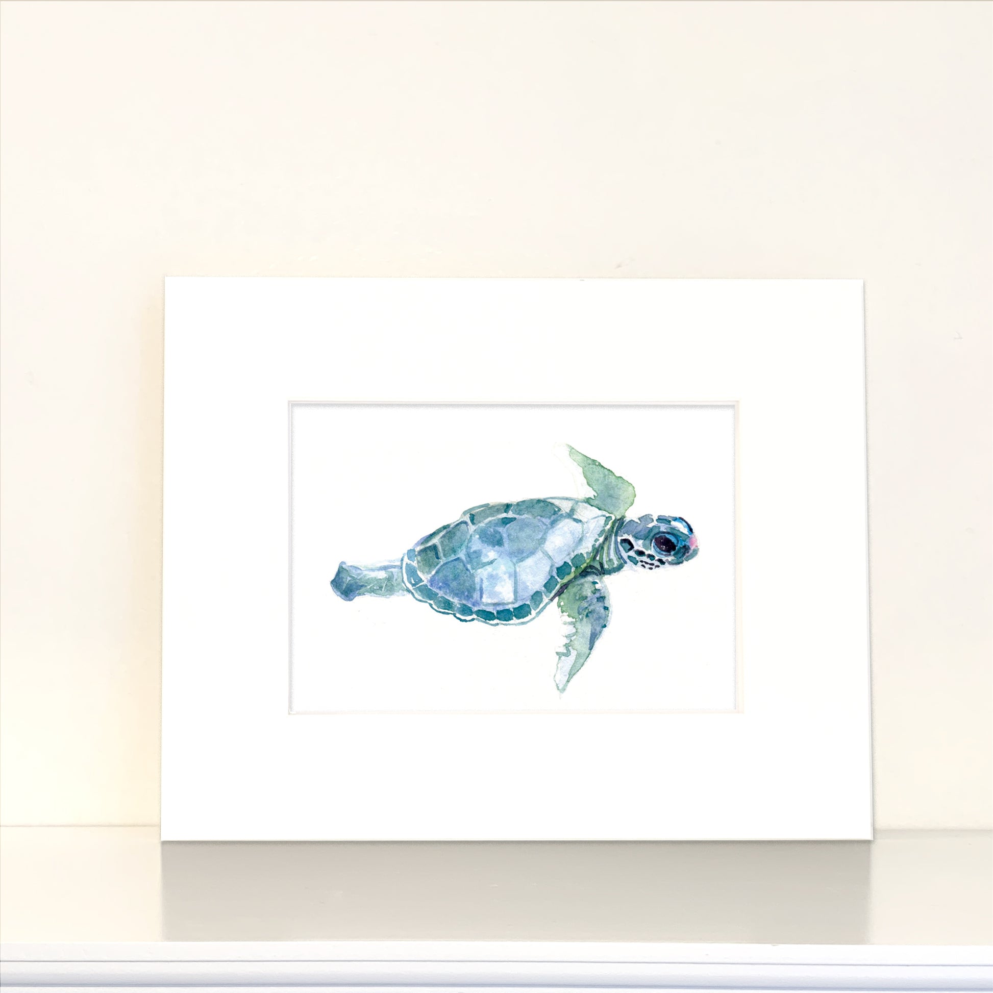 Baby Sea Turtle - Flamingo Shores - Original Art for Home Decor and Gifts