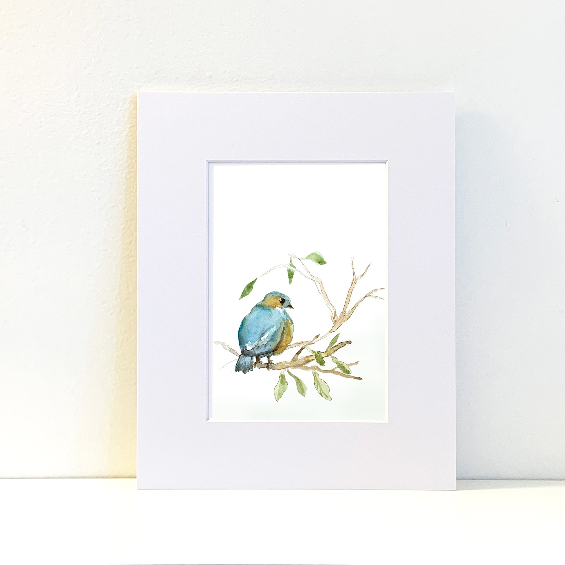 Bluebird Original Painting Wall Art Print - Flamingo Shores - Original Art for Home Decor and Gifts