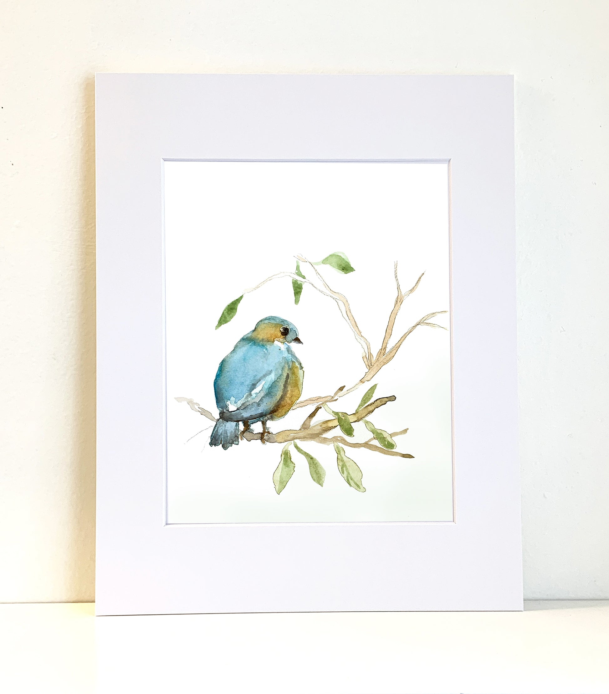 Bluebird Original Painting Wall Art Print - Flamingo Shores - Original Art for Home Decor and Gifts
