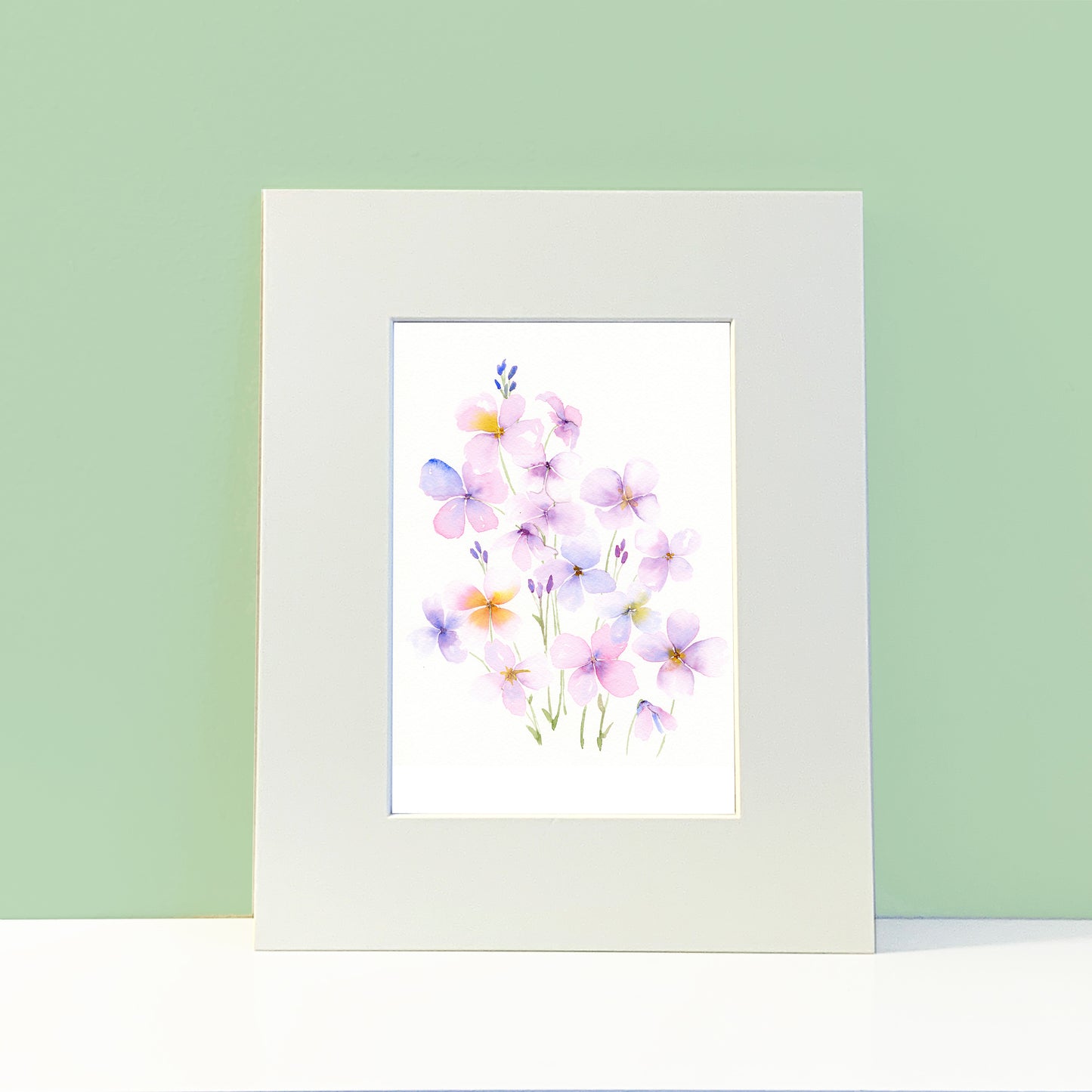 Pink and Purple Wildflower Watercolor Print - Flamingo Shores - Original Art for Home Decor and Gifts