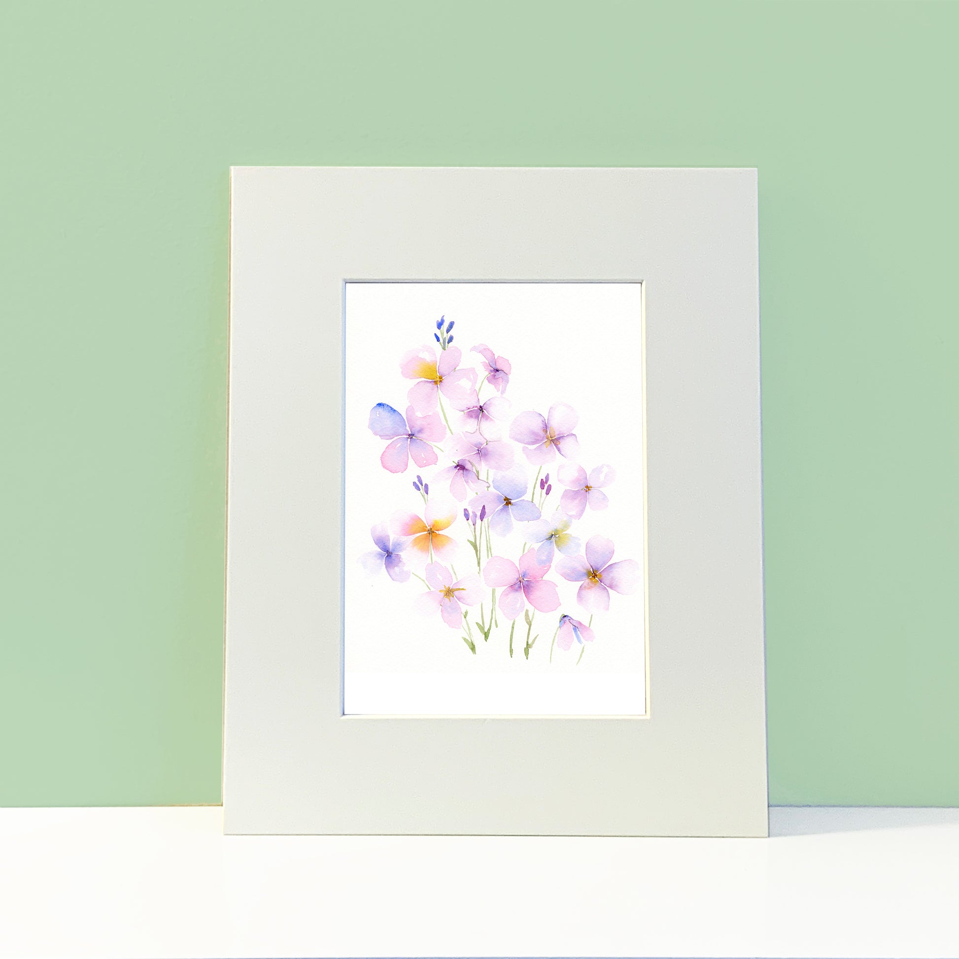 Pink and Purple Wildflower Watercolor Print - Flamingo Shores - Original Art for Home Decor and Gifts