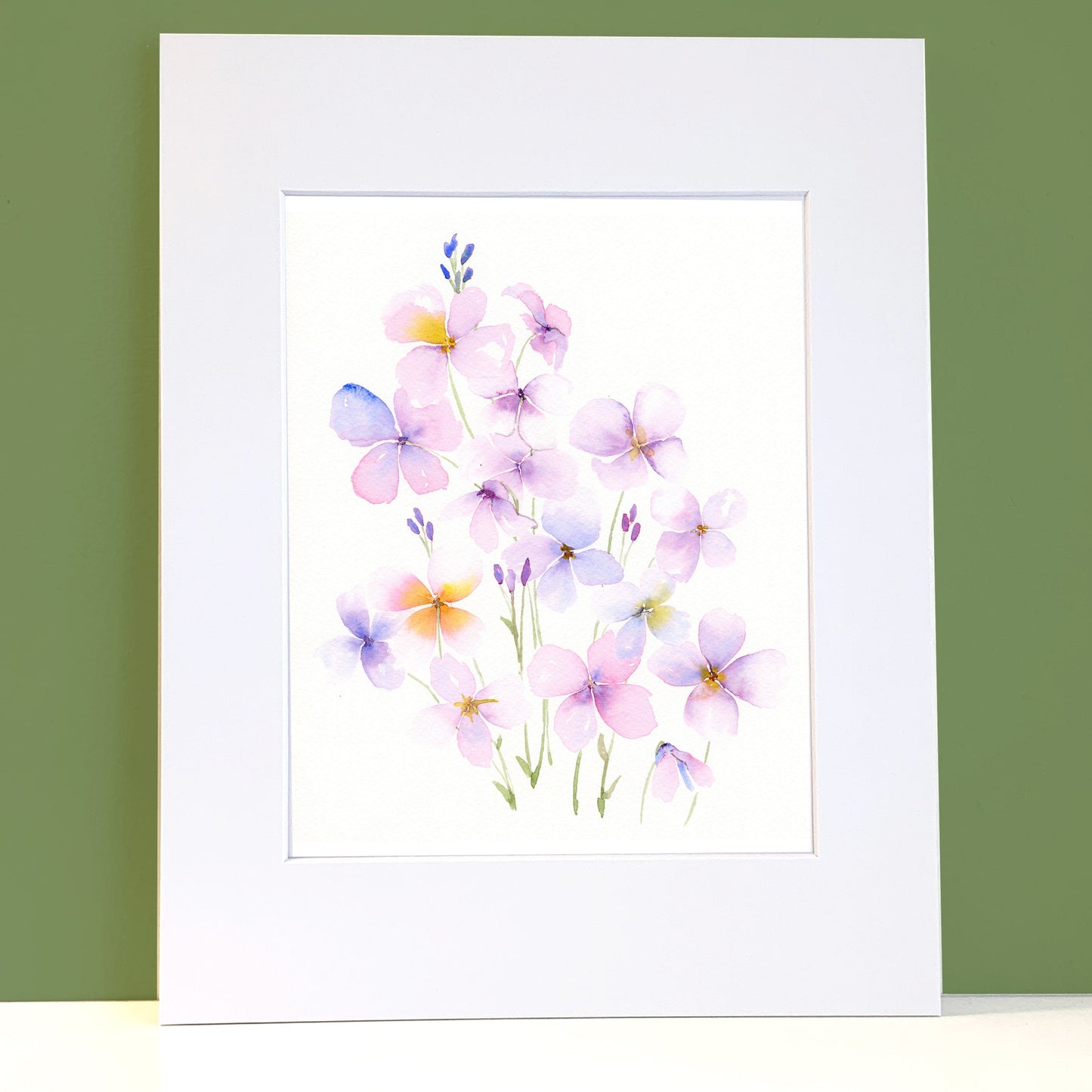 Pink and Purple Wildflower Watercolor Print - Flamingo Shores - Original Art for Home Decor and Gifts