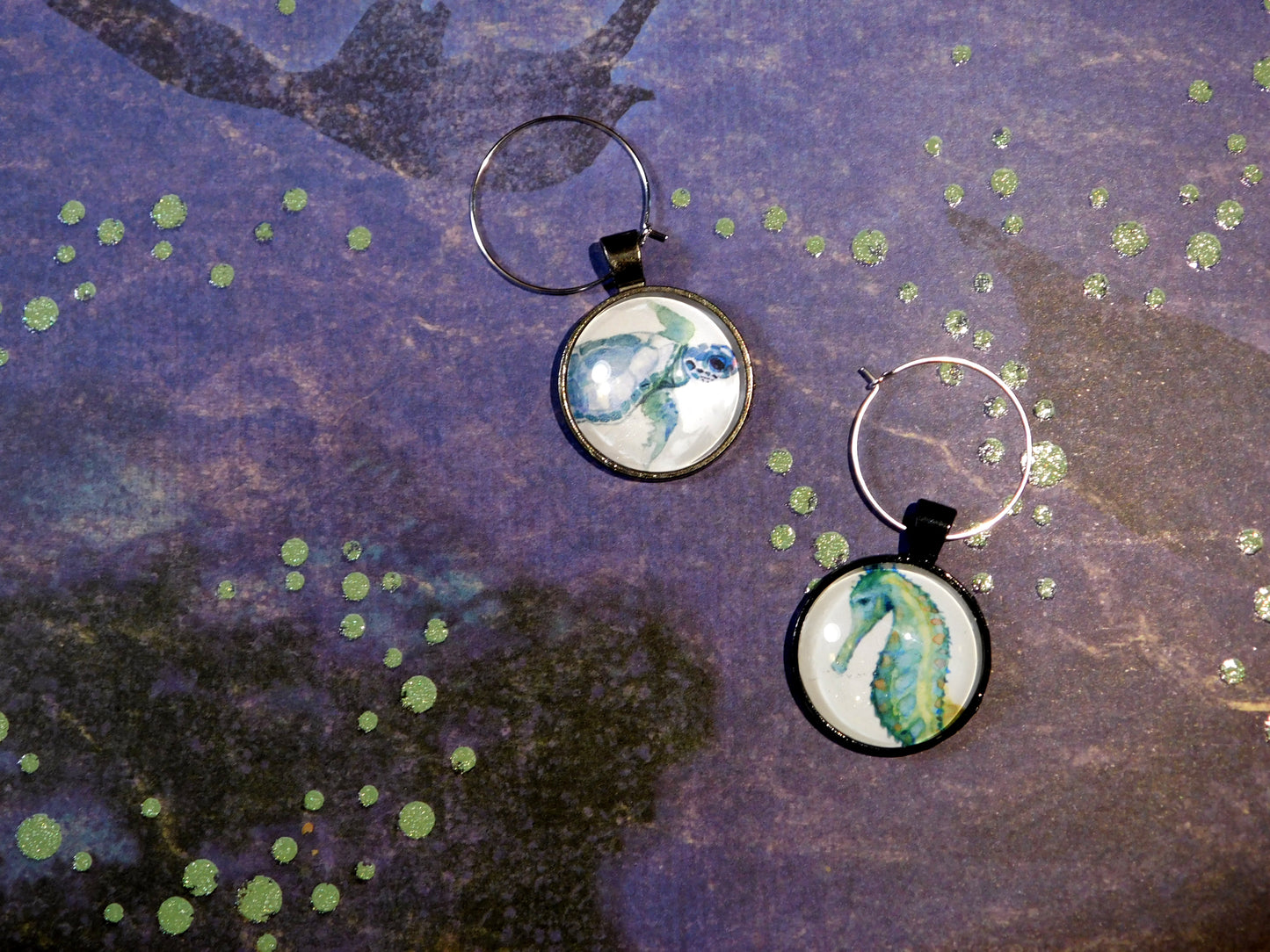 Wine Charms - Flamingo Shores - Original Art for Home Decor and Gifts