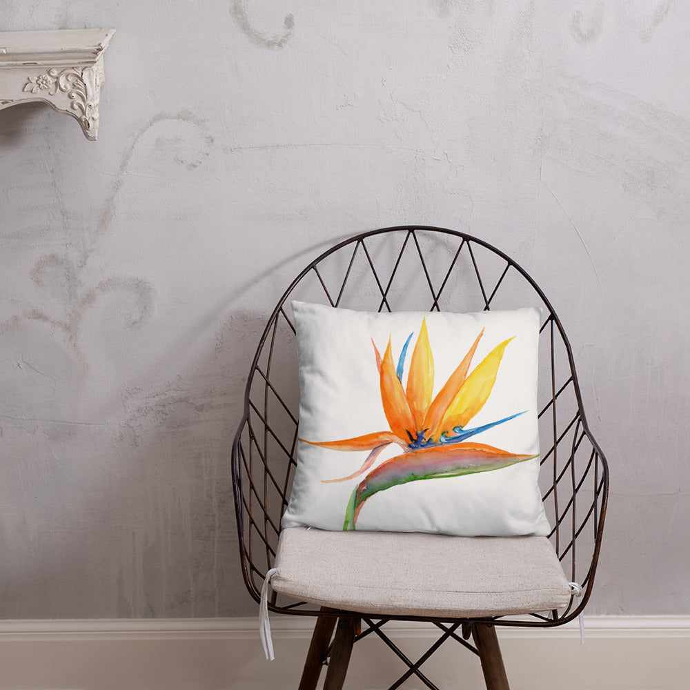 Bird of Paradise 18x18 pillow with zipper - Flamingo Shores - Original Art for Home Decor and Gifts