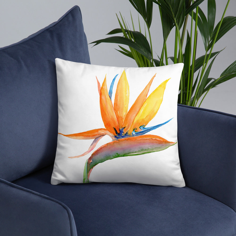 Bird of Paradise 18x18 pillow with zipper - Flamingo Shores - Original Art for Home Decor and Gifts
