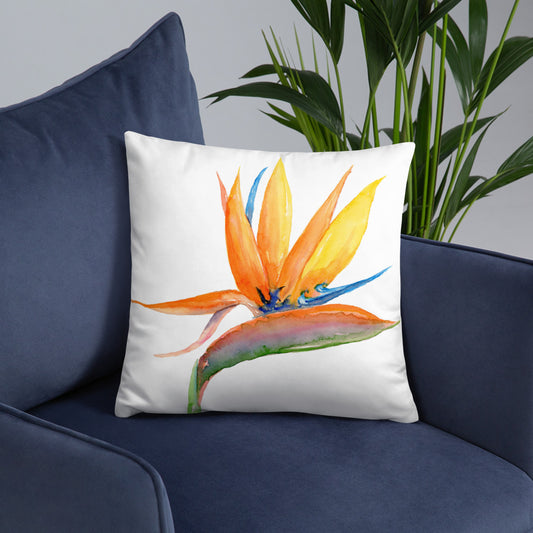 Bird of Paradise 18x18 pillow with zipper - Flamingo Shores - Original Art for Home Decor and Gifts