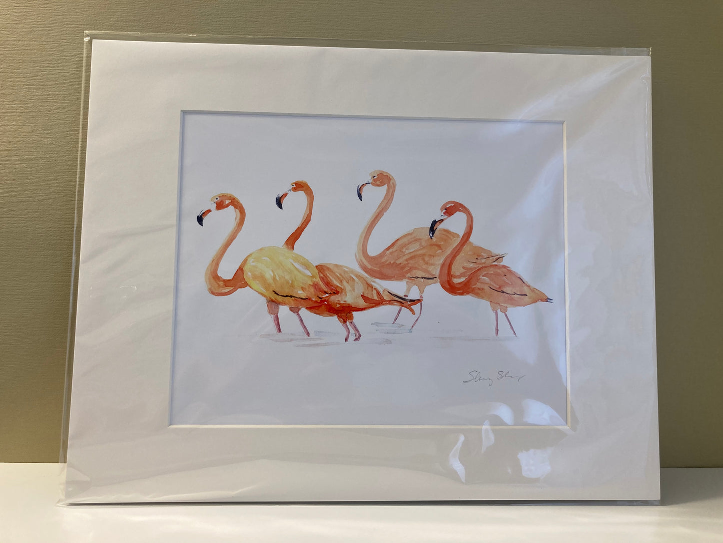 Flamingos Watercolor Print Art - Flamingo Shores - Original Art for Home Decor and Gifts