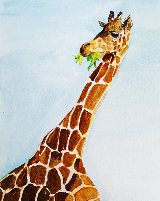Fun Giraffe Watercolor Print