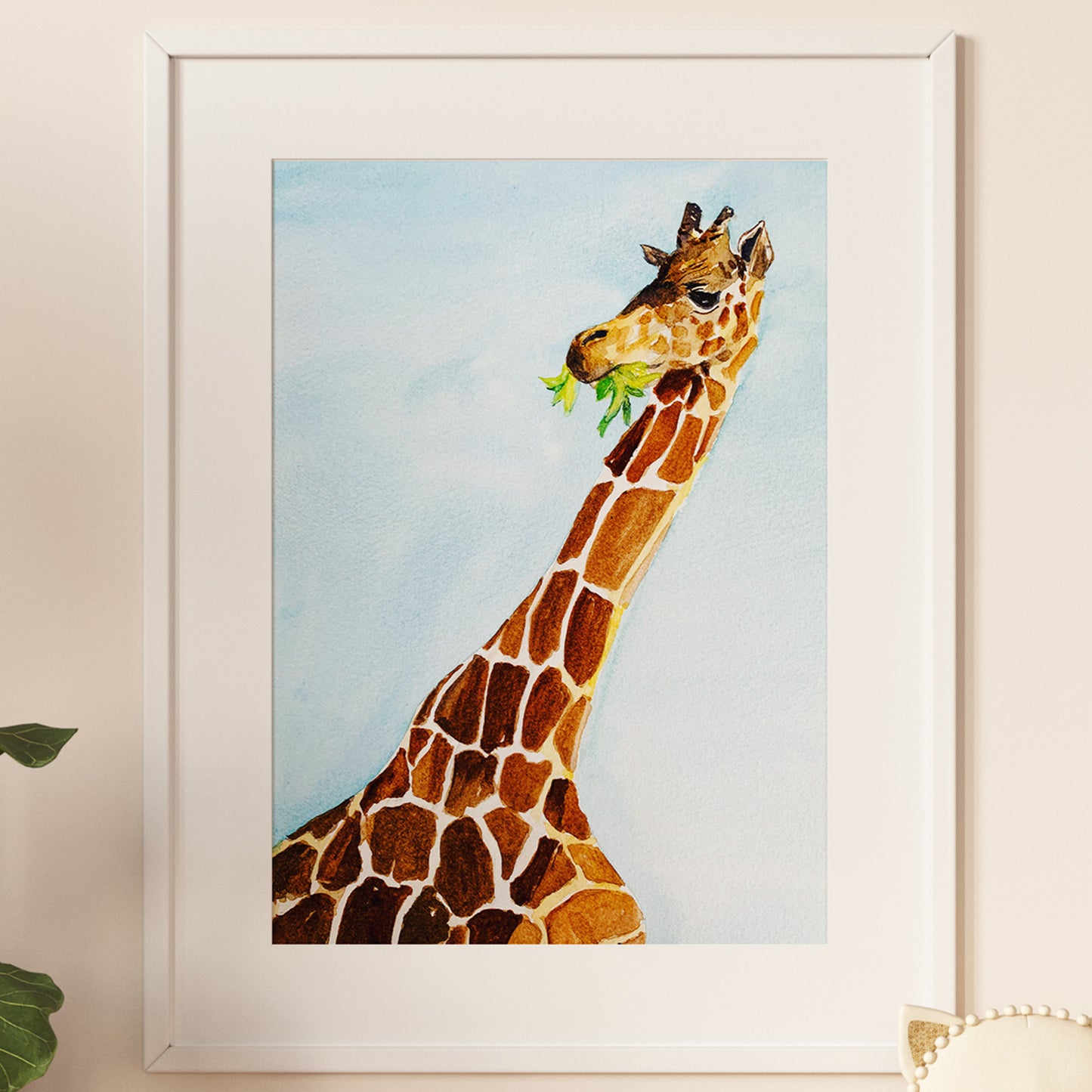 Fun Giraffe Watercolor Print