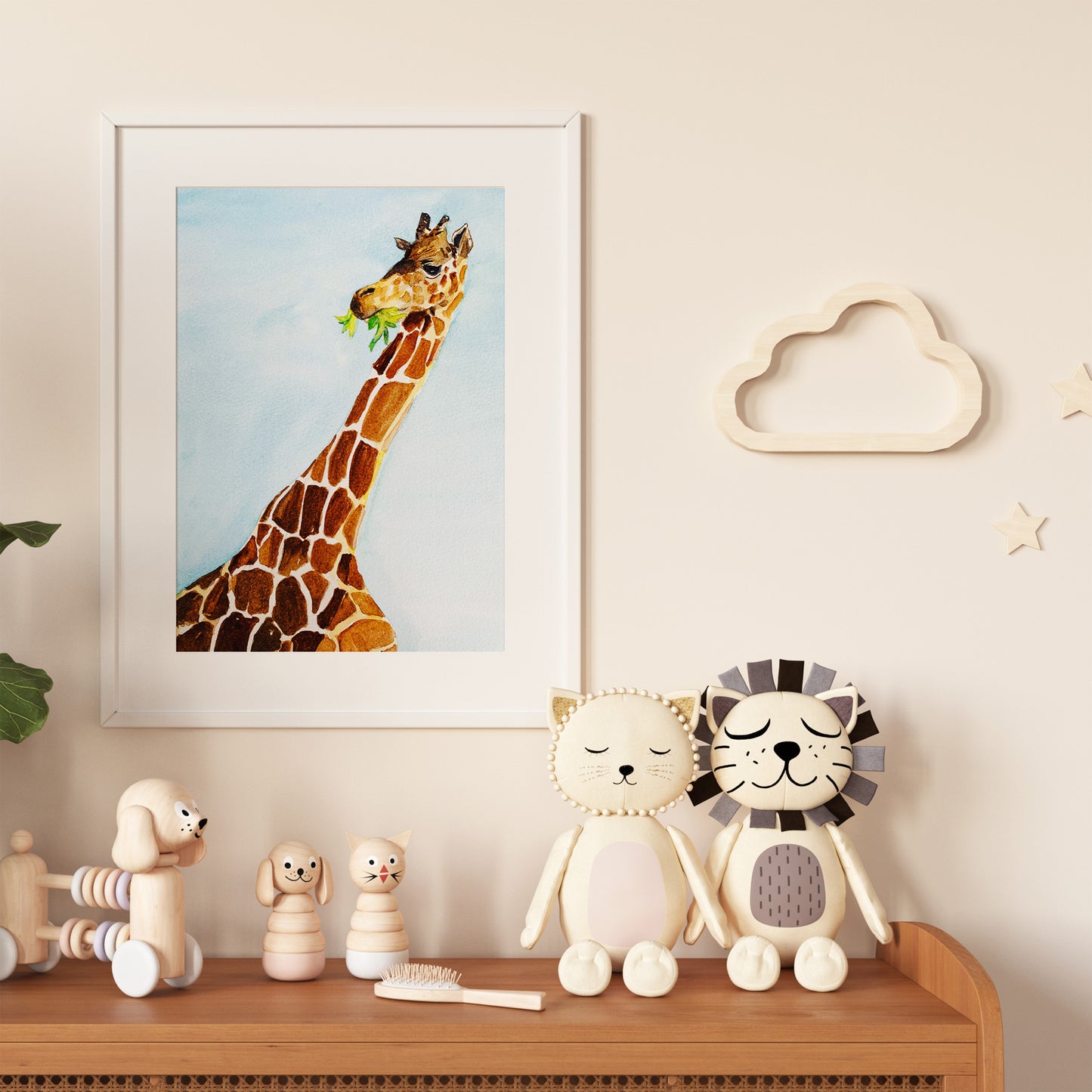 Fun Giraffe Watercolor Print