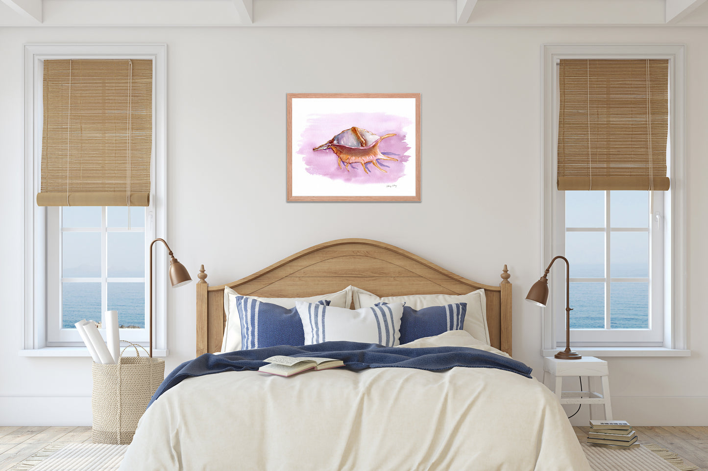 Conch Shell Watercolor Print - Spider Conch