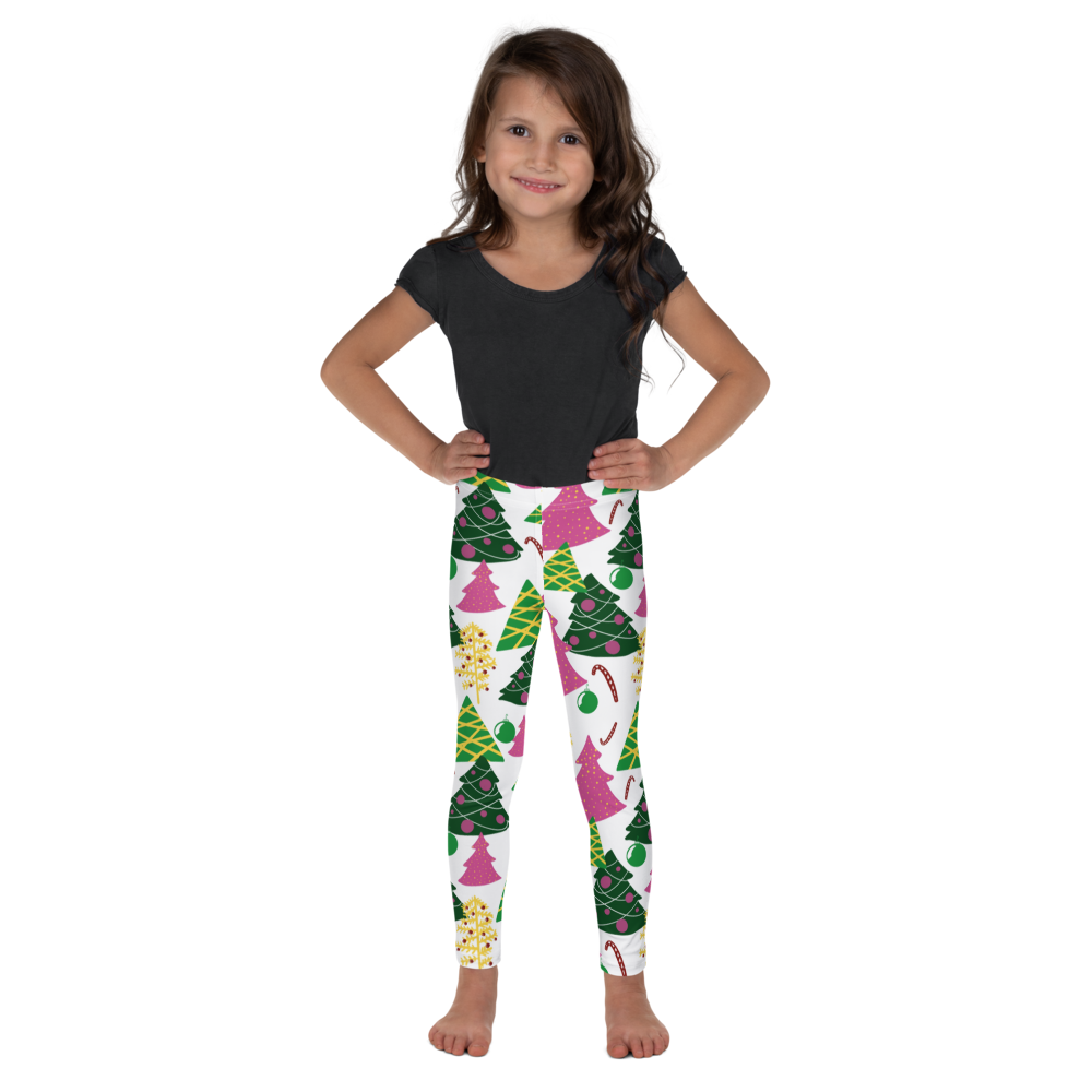 Kid's Leggings Fun Christmas Tree All Over Pattern