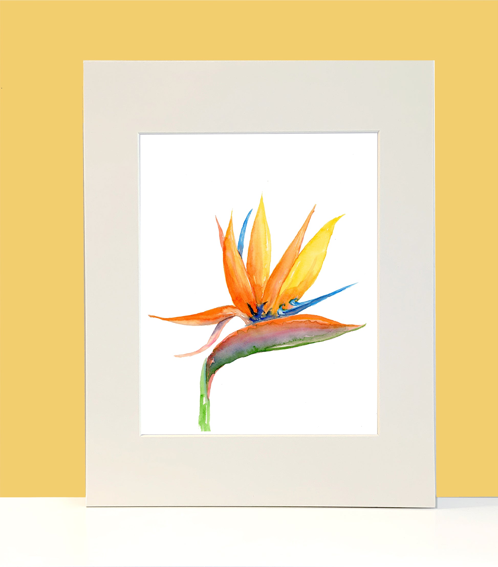 Tropical Flower Bird of Paradise Watercolor Wall Art. Home Decor. Nature Art. Bird Lover Gift. - Flamingo Shores - Original Art for Home Decor and Gifts