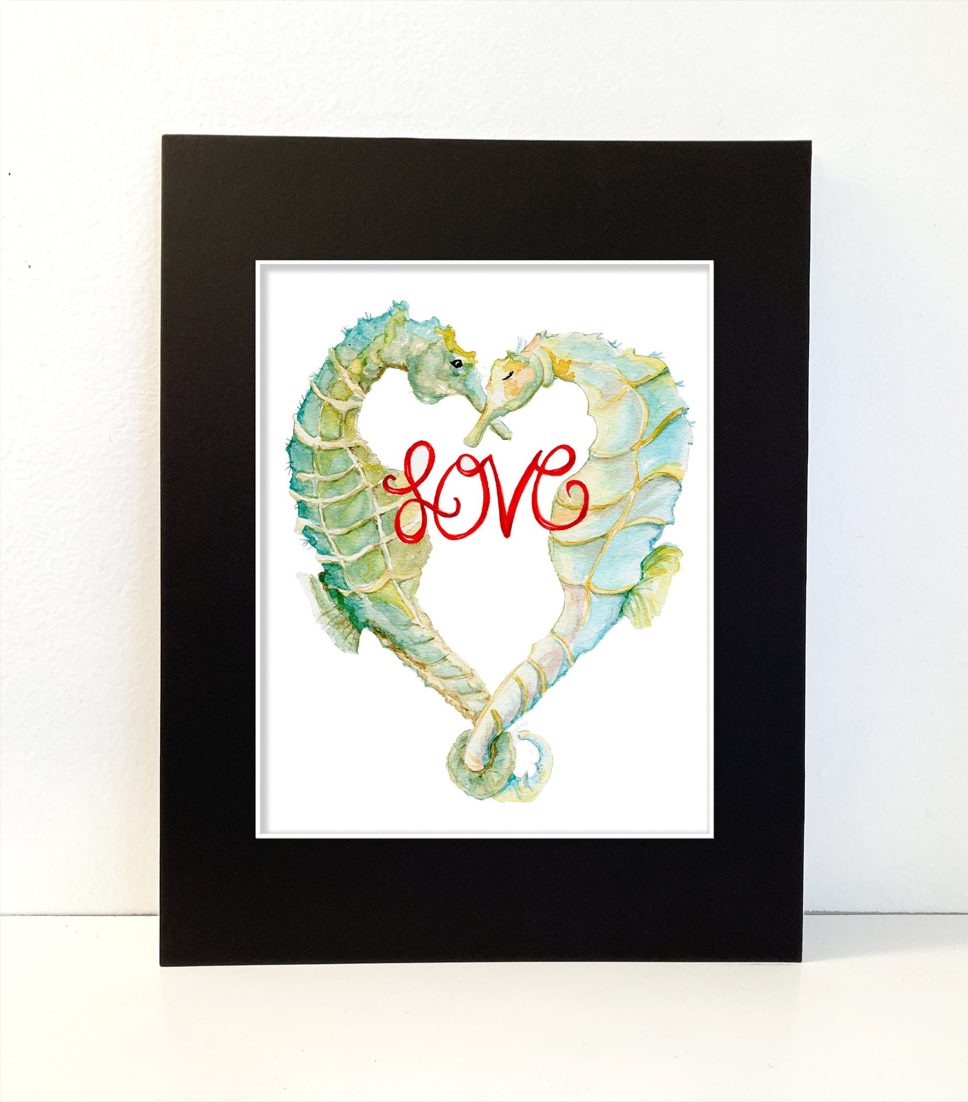 Seahorse Heart with Love - Flamingo Shores - Original Art for Home Decor and Gifts