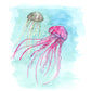 Jellyfish Group Watercolor Print Art - Flamingo Shores - Original Art for Home Decor and Gifts